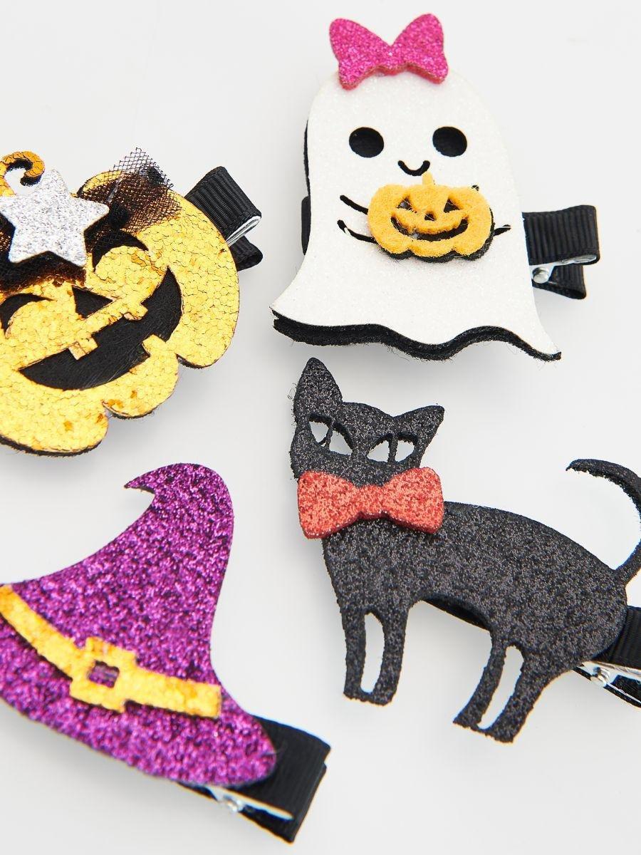 Multicolour Halloween Hair Clips Set Of 4, Multicolor, large image number 1