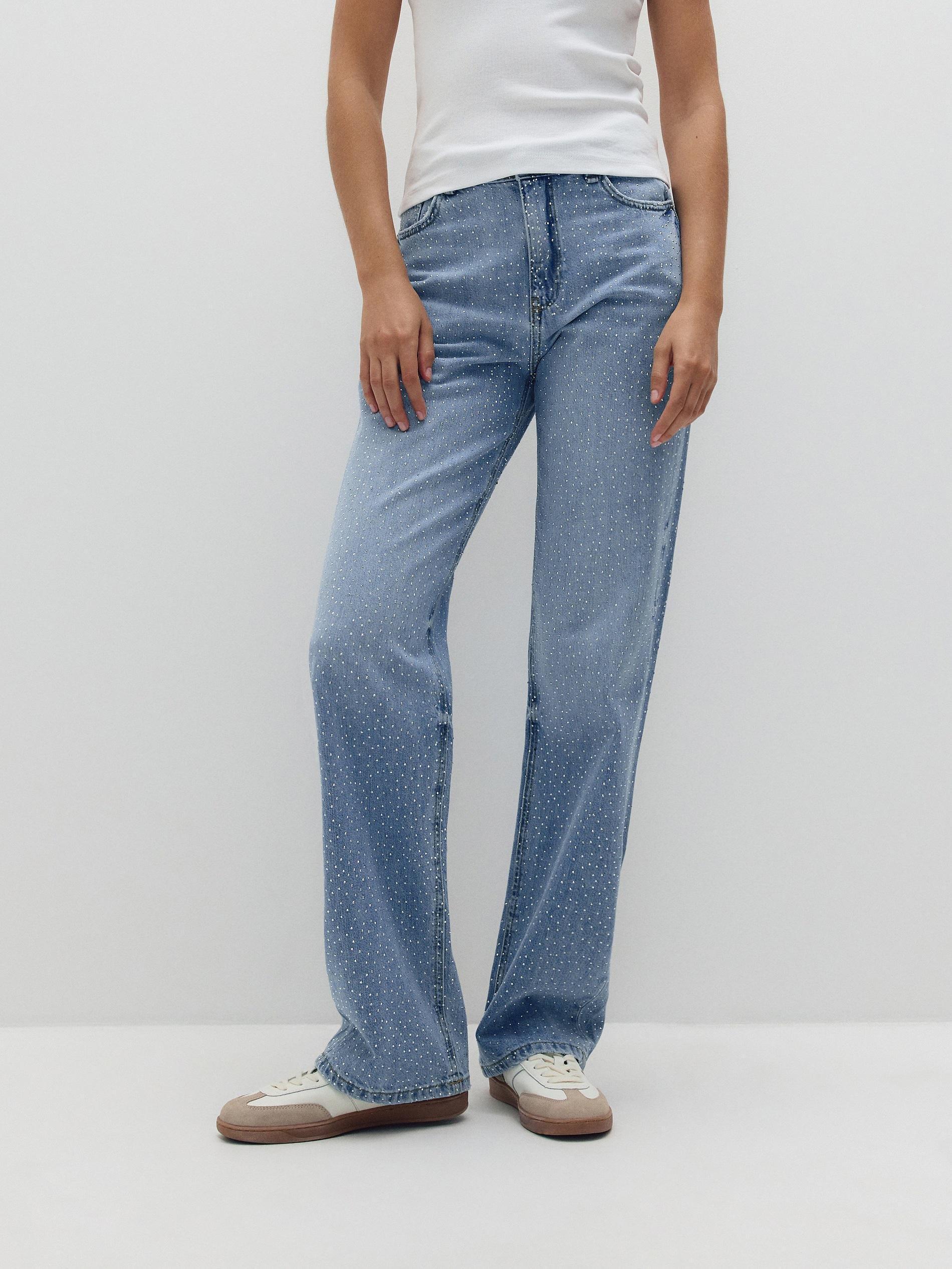 Blue Glitter Studs Jeans, , large image number 3