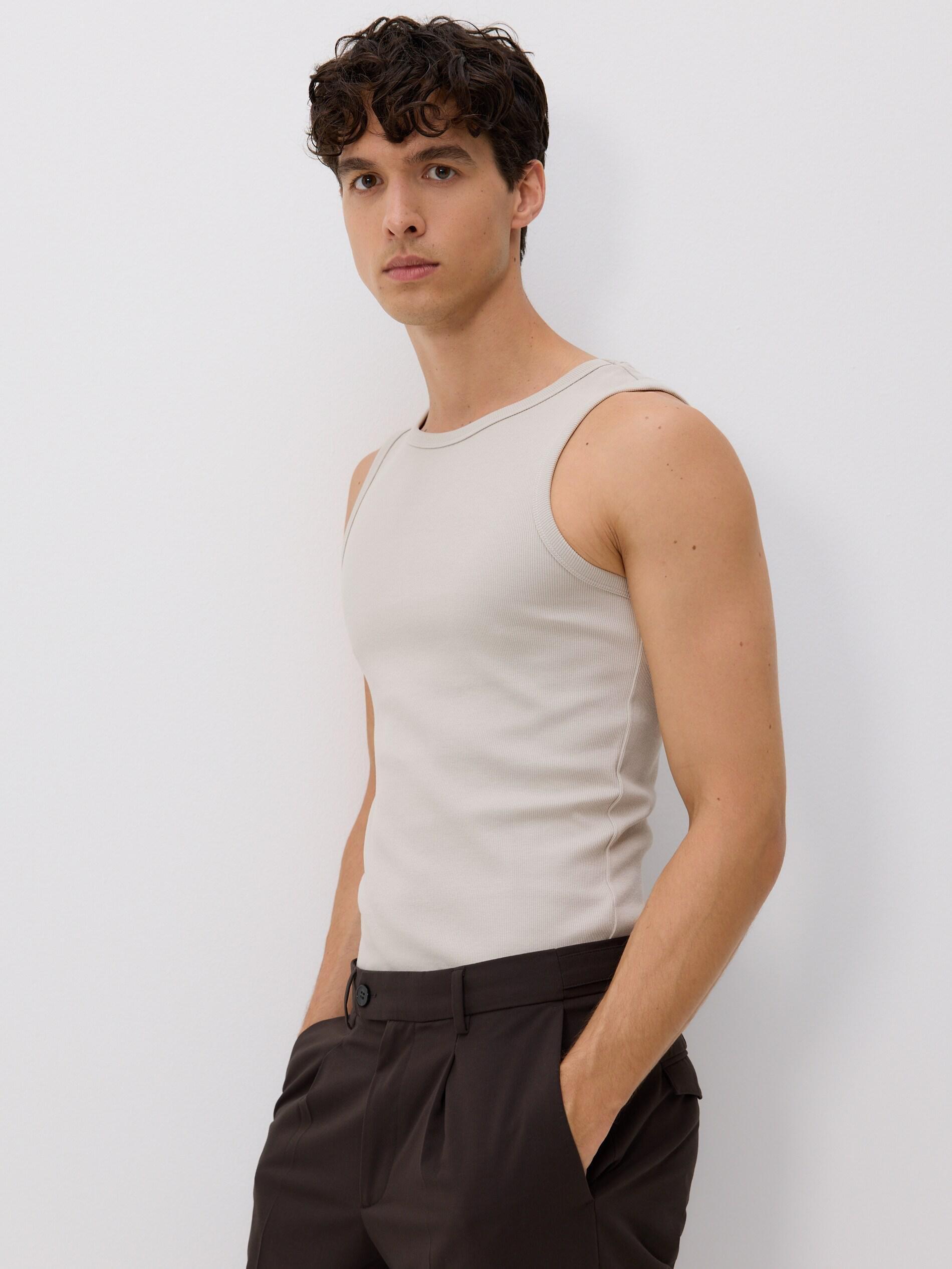 LIGHT GREY Cotton tank top, Light grey, large image number 0