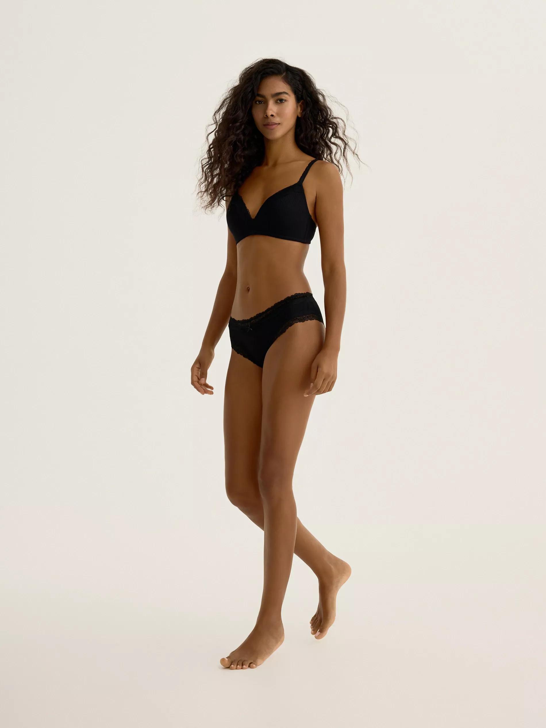 Black Hipster Panties 3-Pack, Black, medium