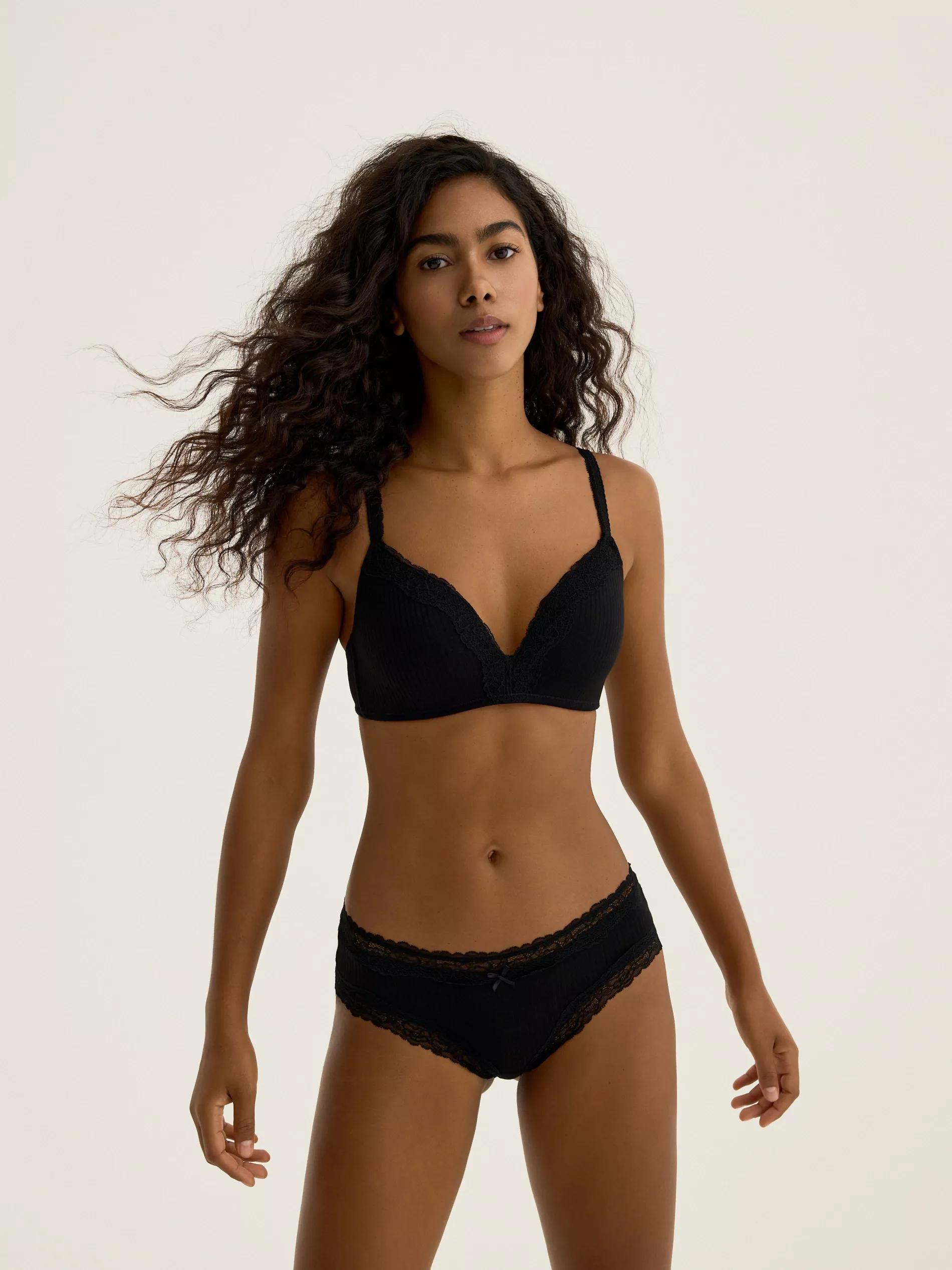 Black Hipster Panties 3-Pack, Black, medium