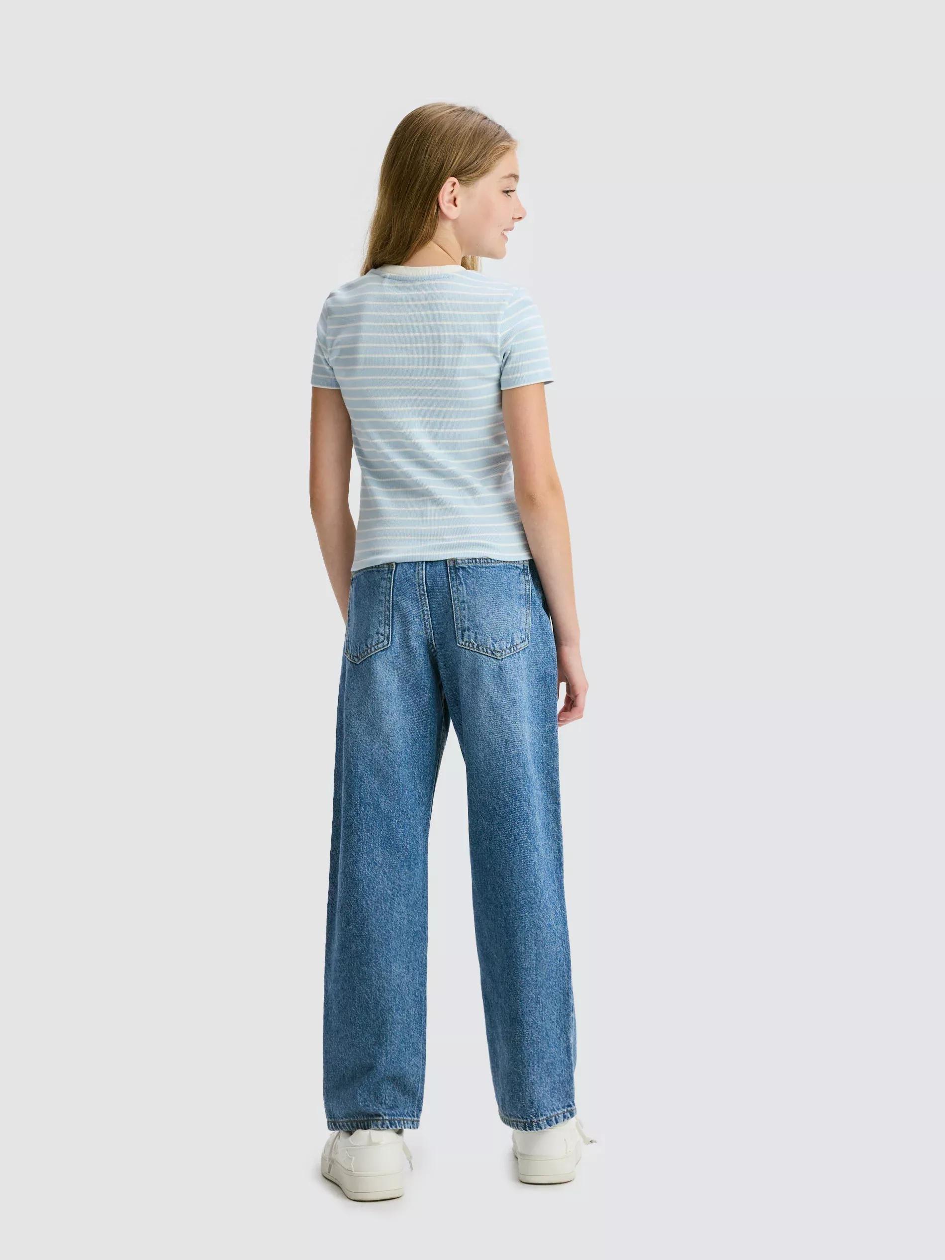 PALE BLUE Stripe cotton T-shirt, , large image number 3
