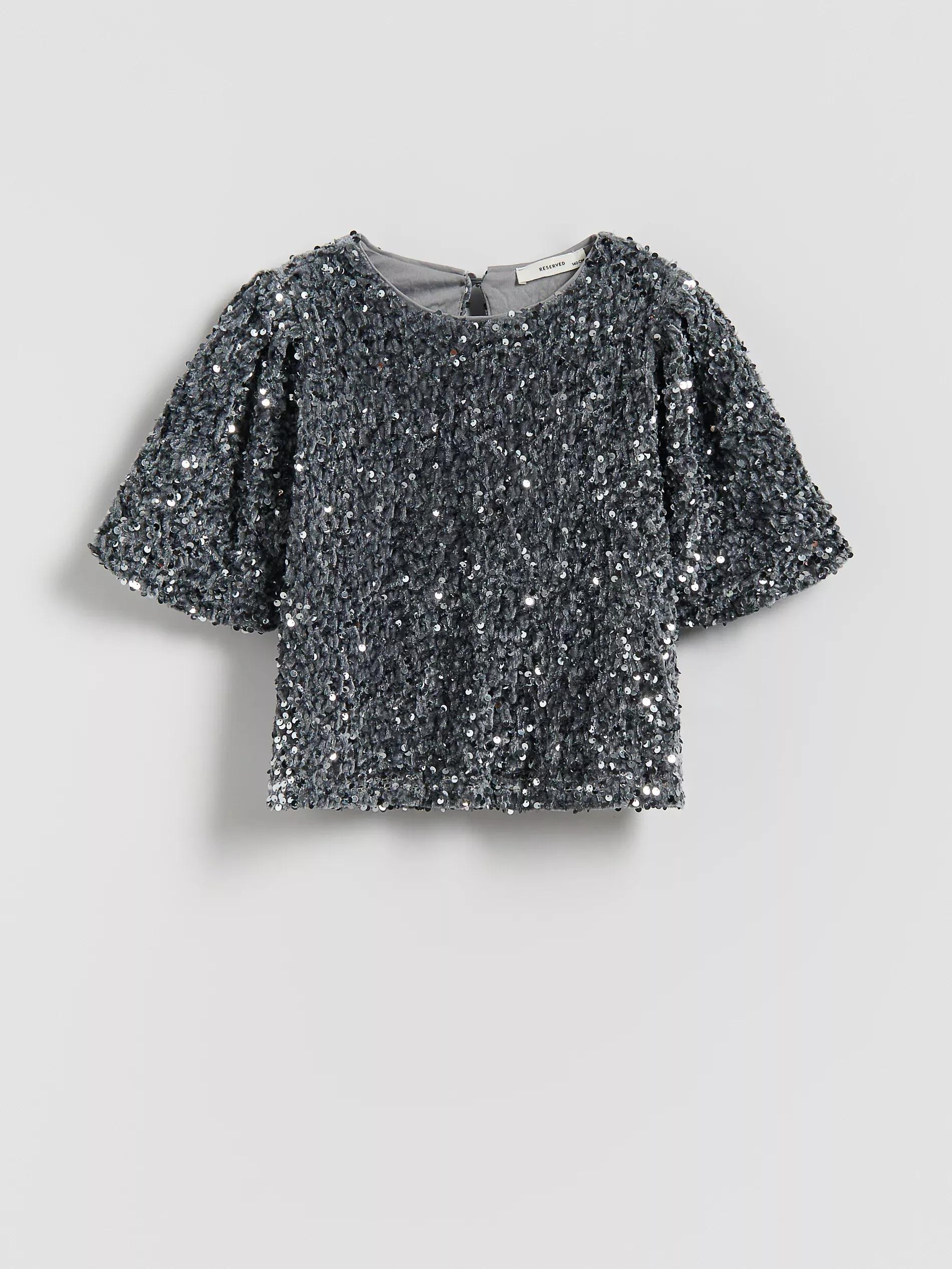 GIRLS` BLOUSE LIGHT GREY, Light grey, large image number 0