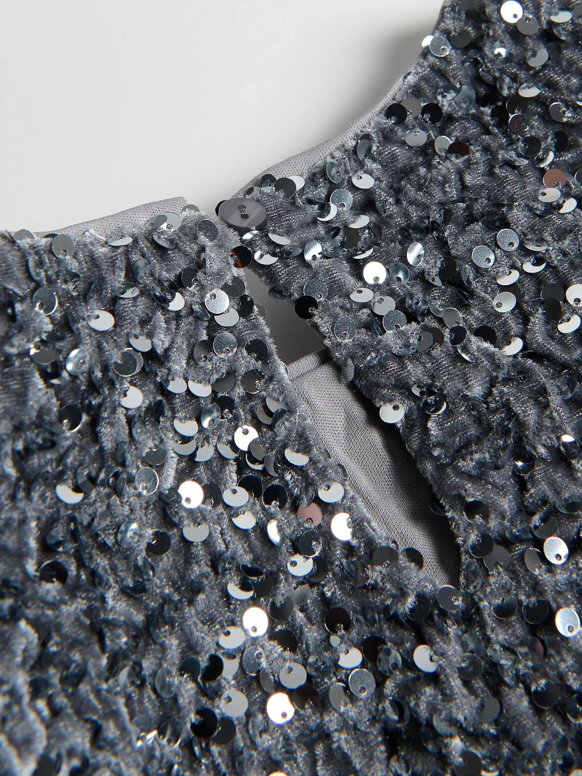 GIRLS` BLOUSE LIGHT GREY, Light grey, medium