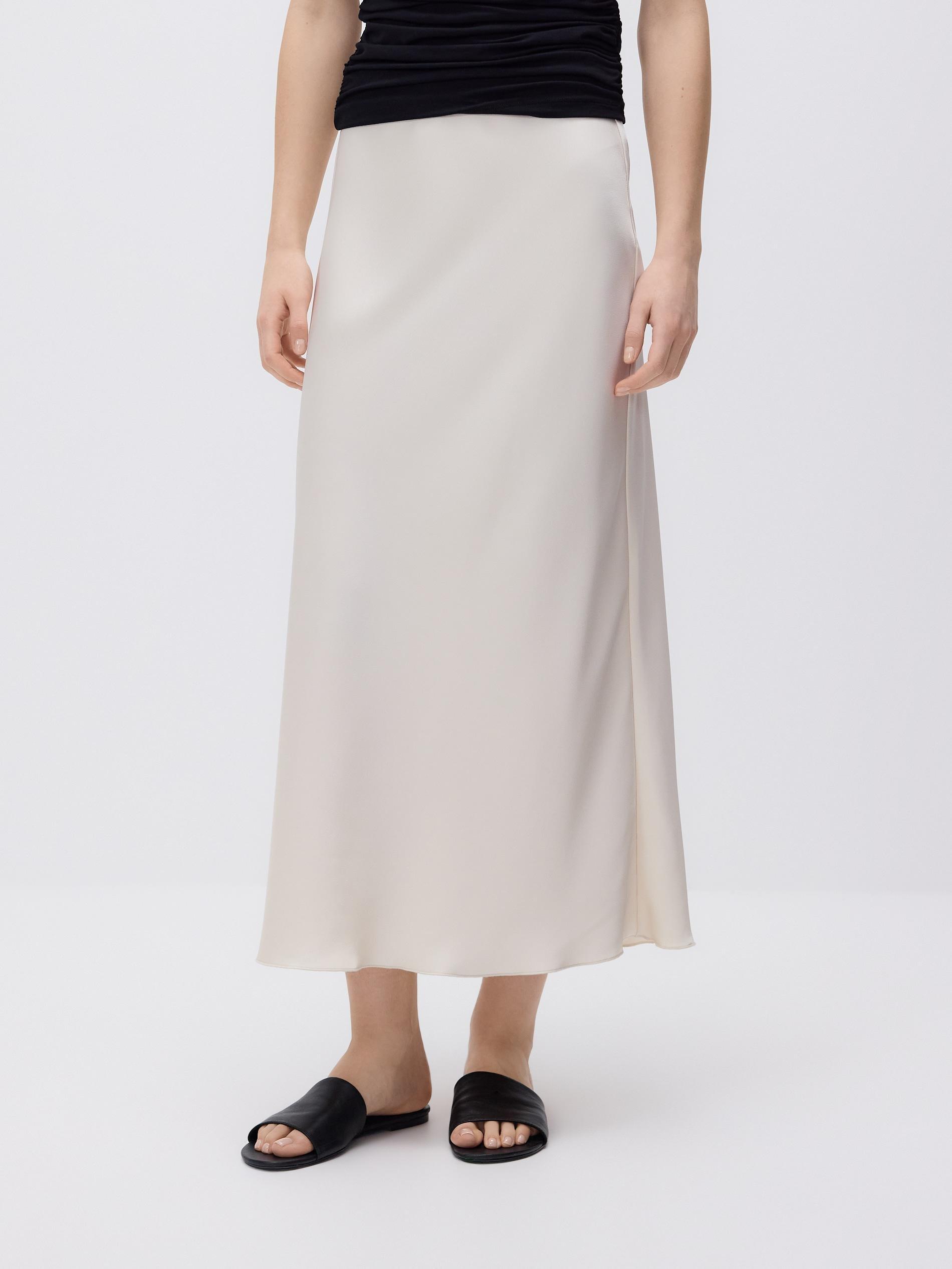 Beige Midi Skirt, Ivory, large image number 0