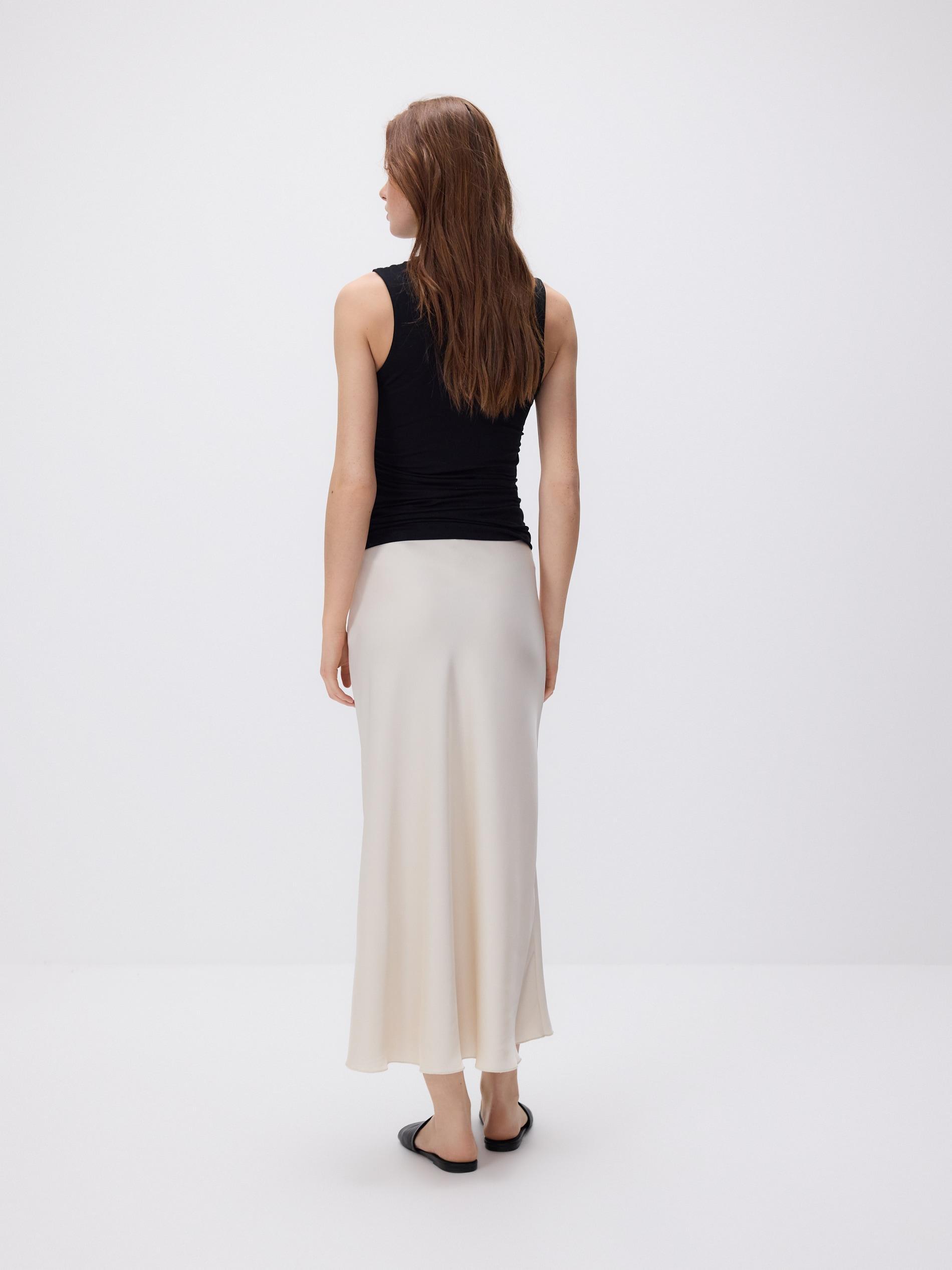 Beige Midi Skirt, Ivory, large image number 2
