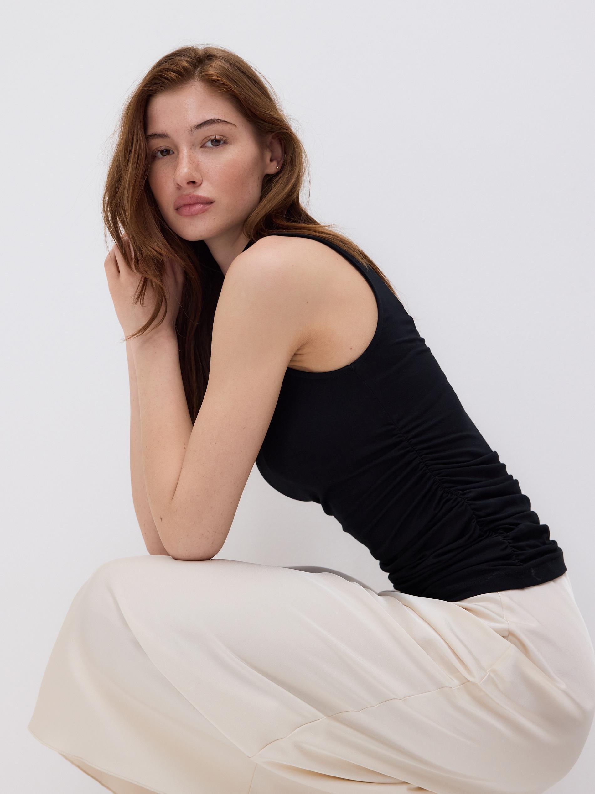 Beige Midi Skirt, Ivory, large image number 3