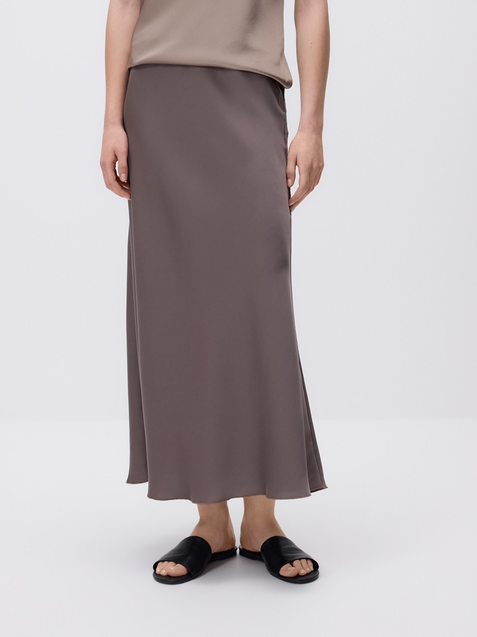Brown Midi Skirt, Brown, large image number 1