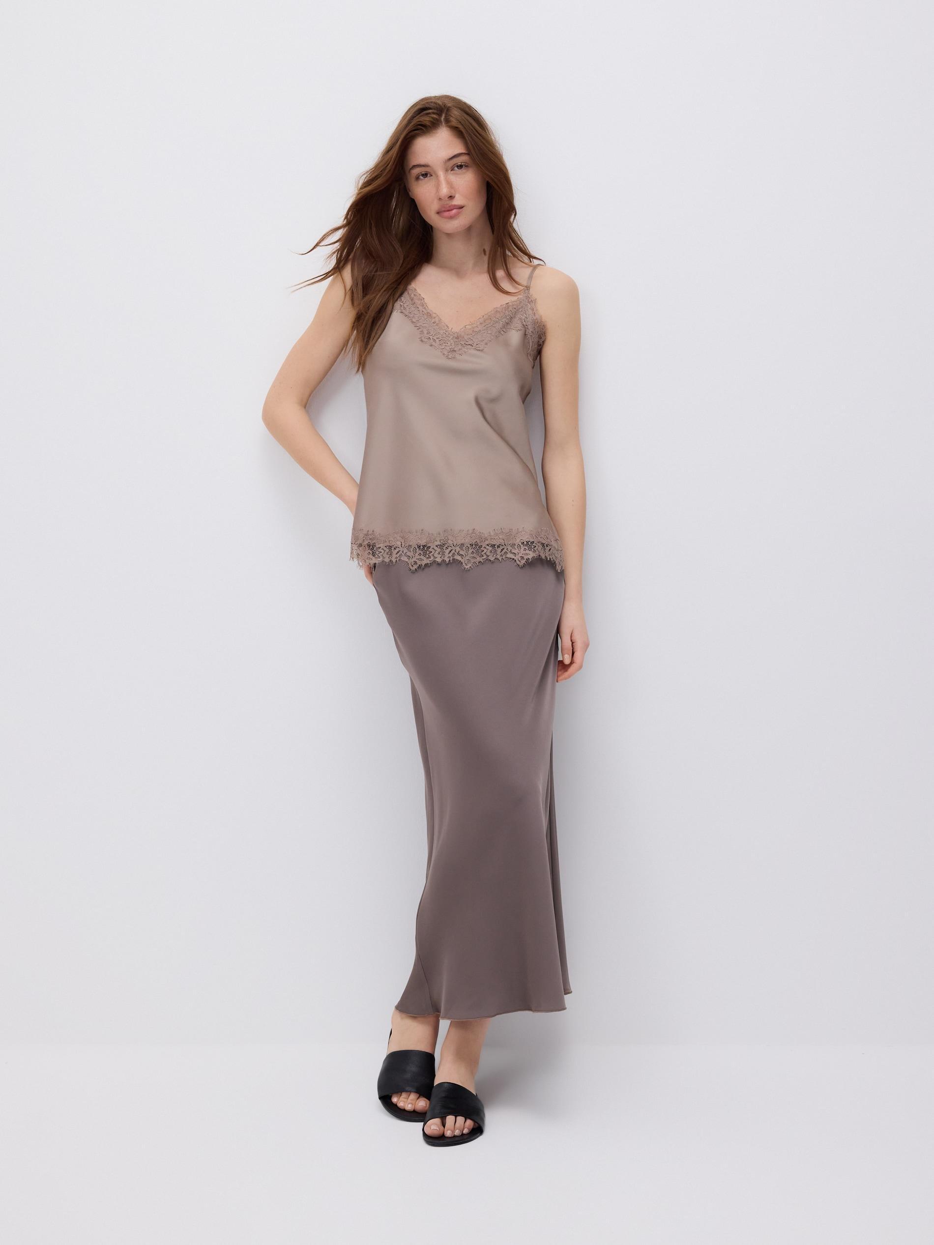 Brown Midi Skirt, Brown, large image number 2