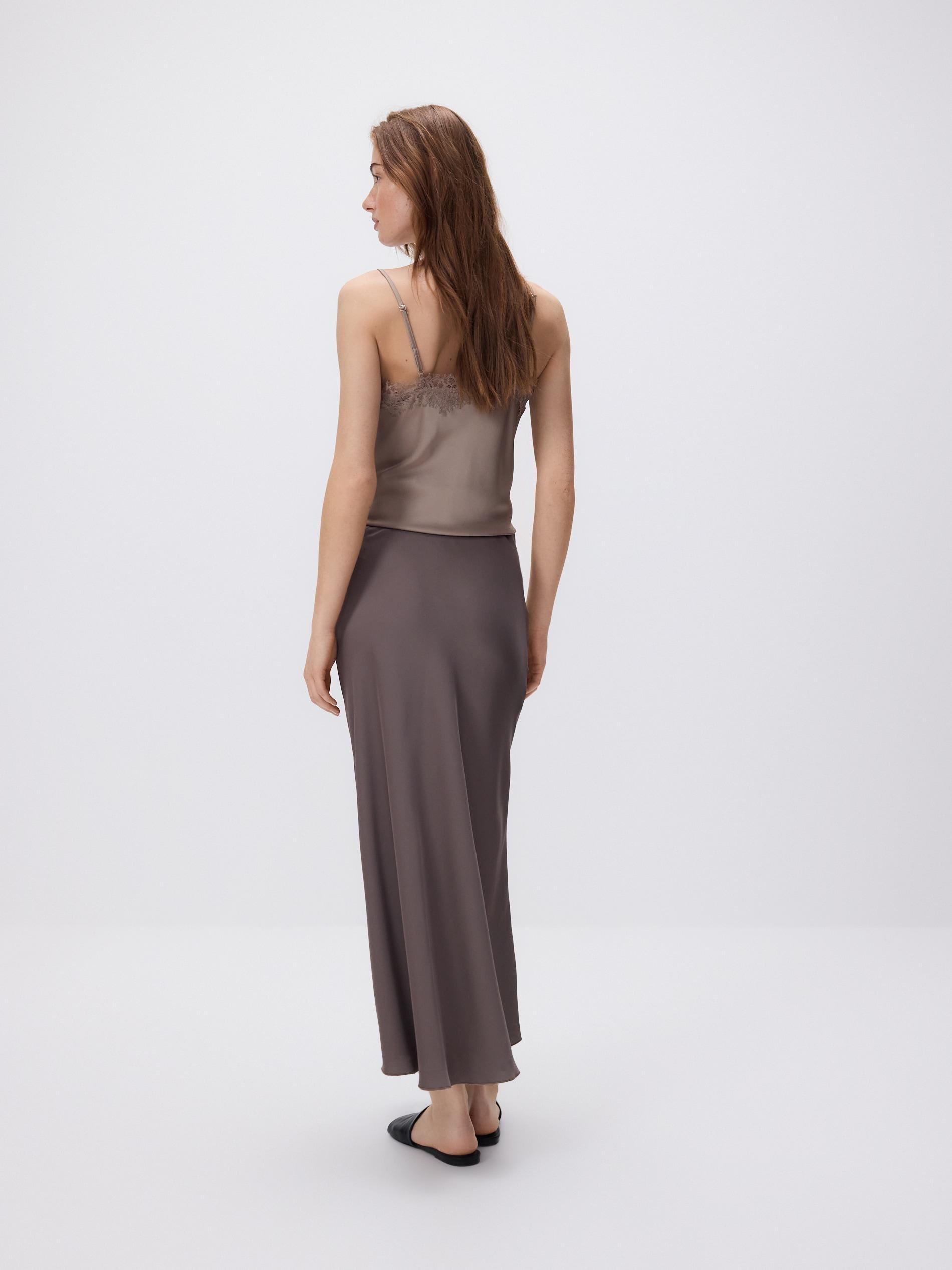 Brown Midi Skirt, Brown, large image number 3