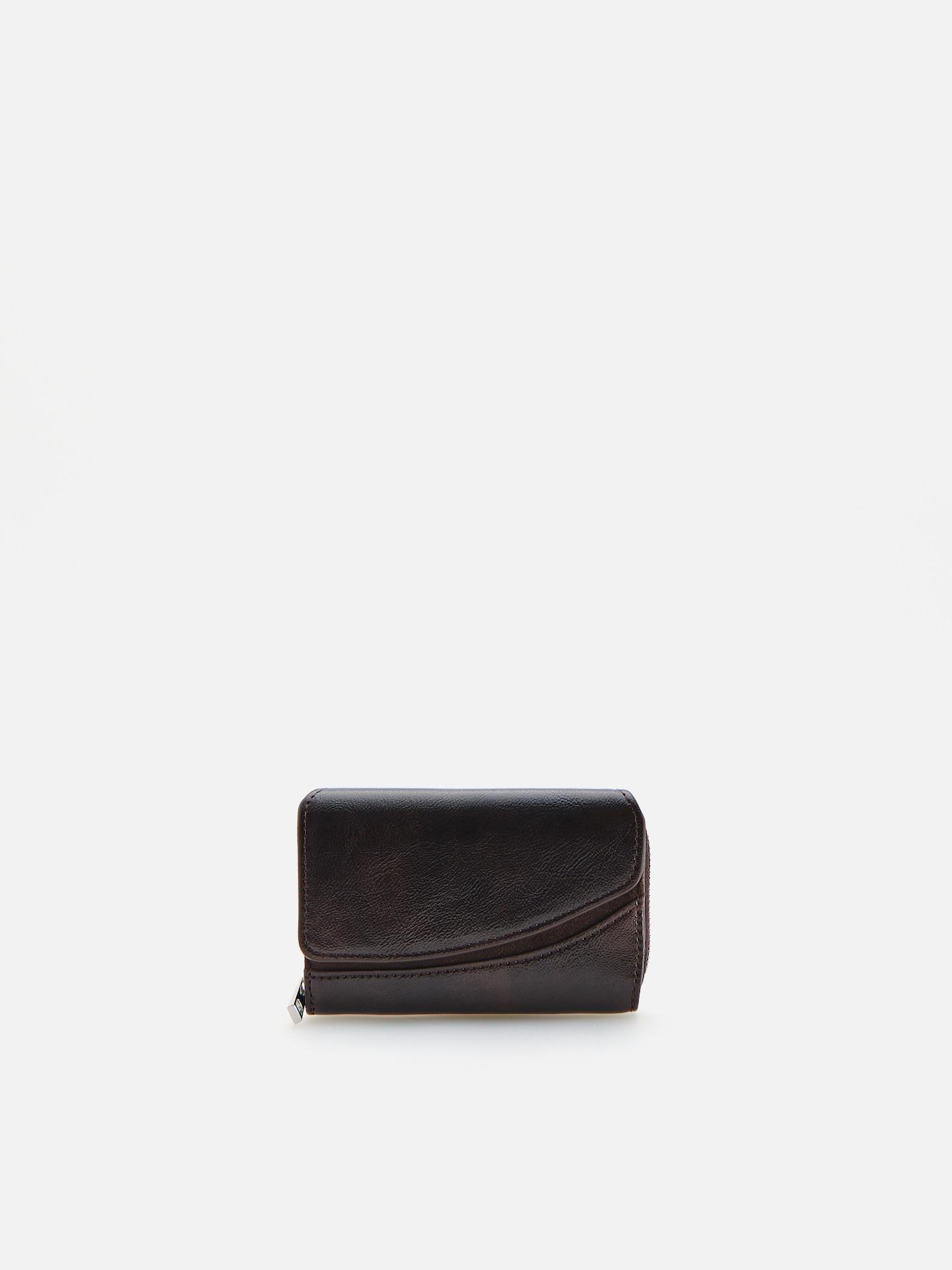 Brown Leather Imitation Wallet, Brown, medium