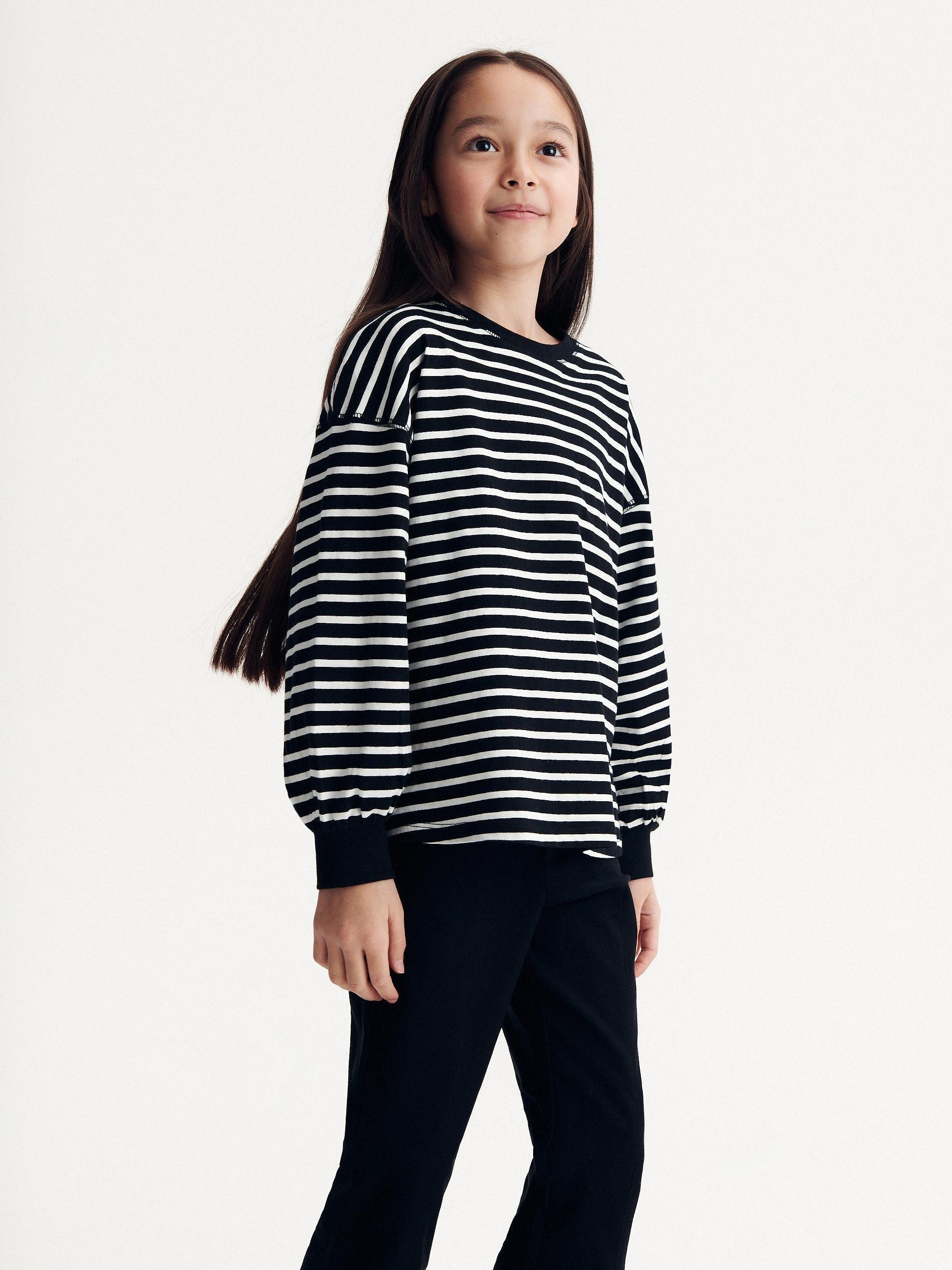 White Stripe Long Sleeve T-Shirt, , large image number 0