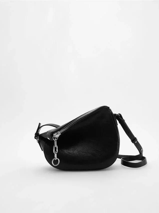 Black Plain Cross-Body Bag, Black, large image number 0