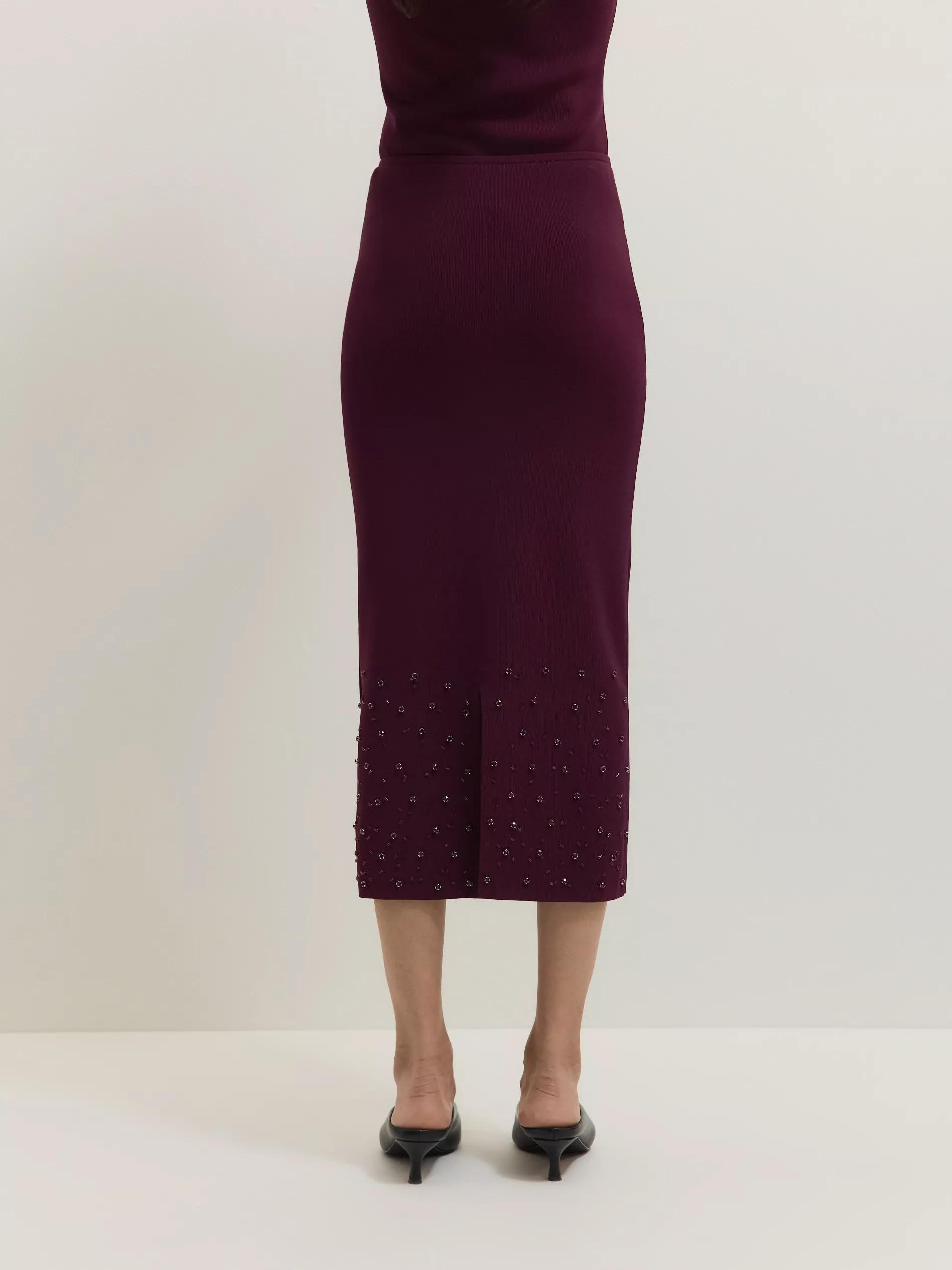 Maroon Skirt With Applique, , large image number 2