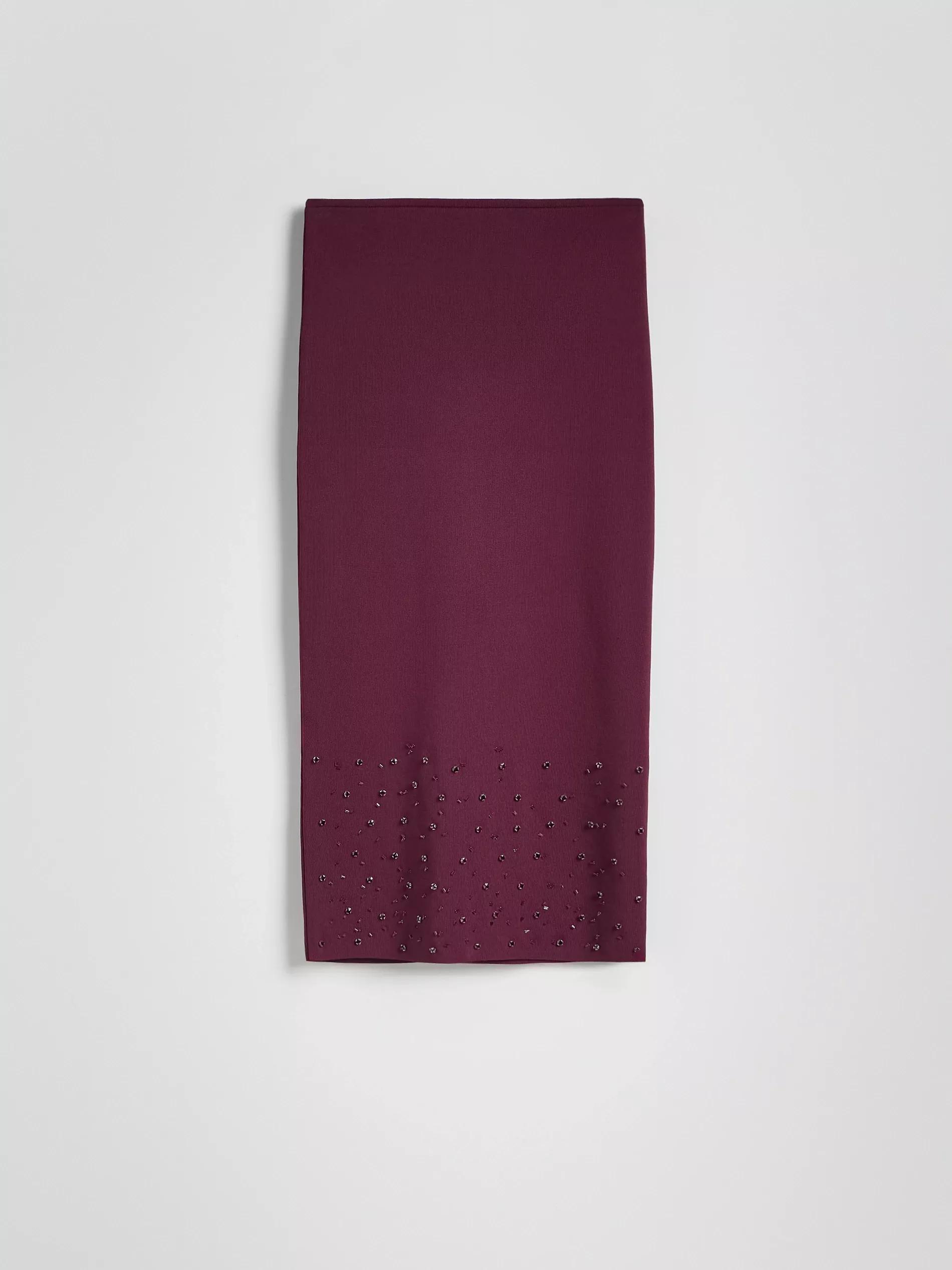 Maroon Skirt With Applique, , large image number 4