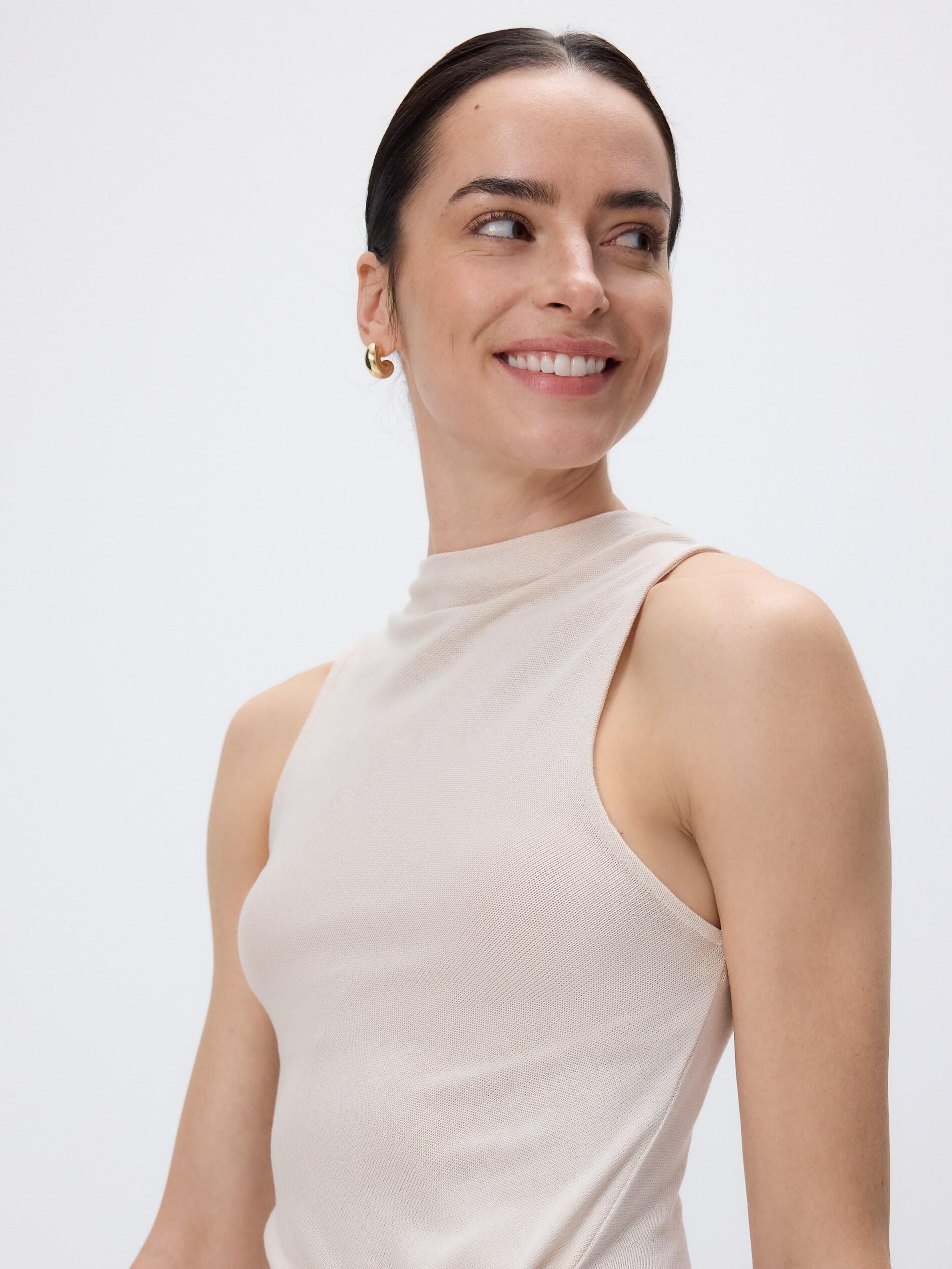 Beige Dress With Tie Detail, Ivory, large image number 4