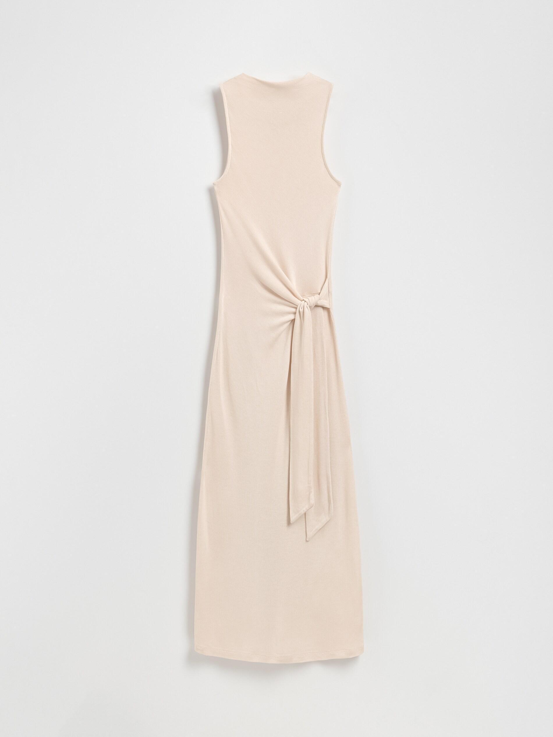Beige Dress With Tie Detail, Ivory, large image number 5