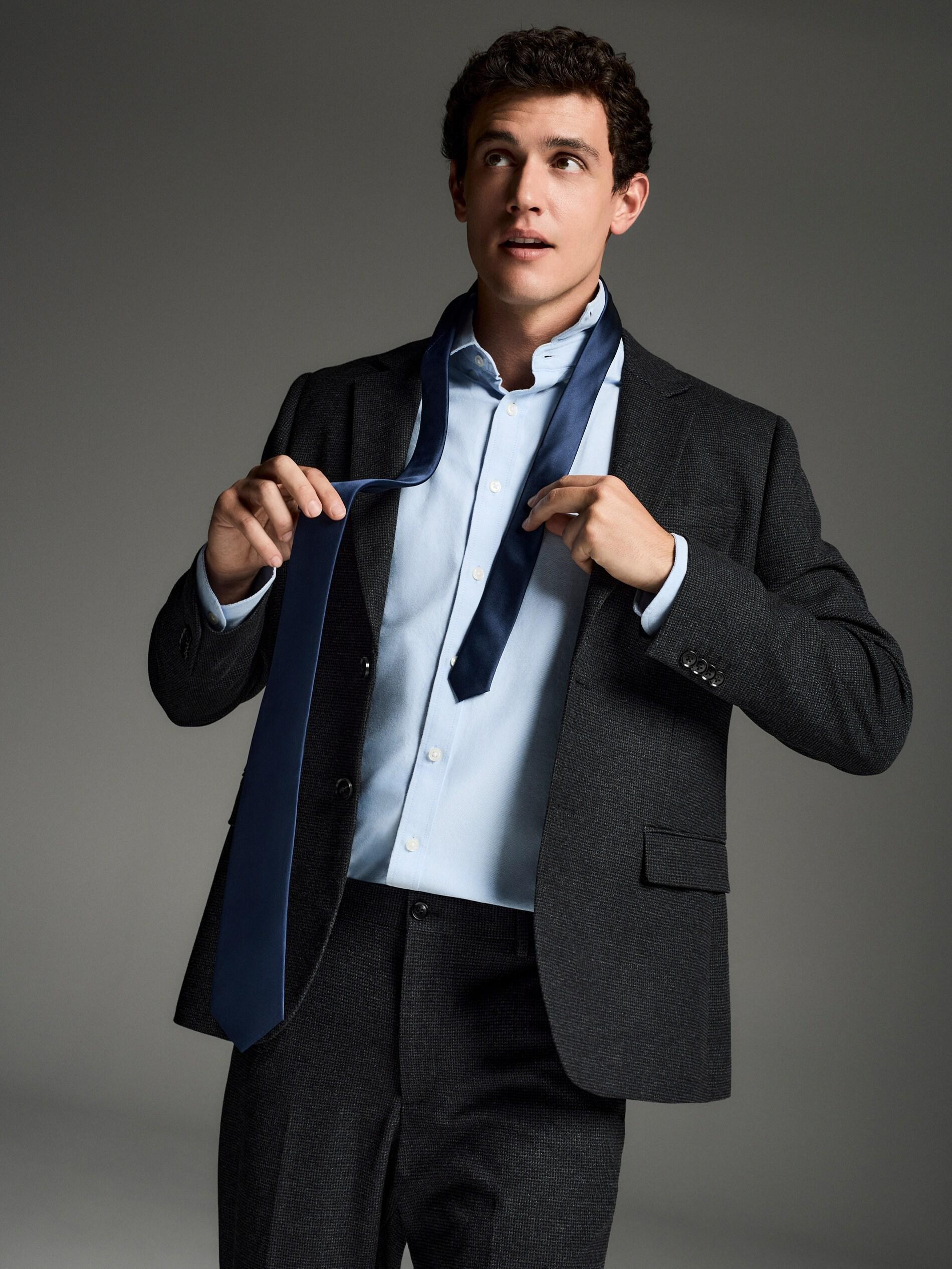 Navy Slim Tie, Navy, large image number 0