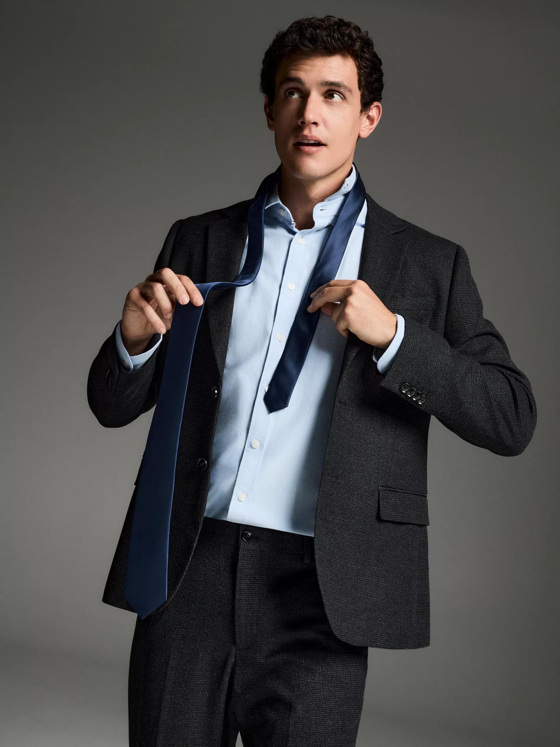 NAVY Slim tie, Navy, medium
