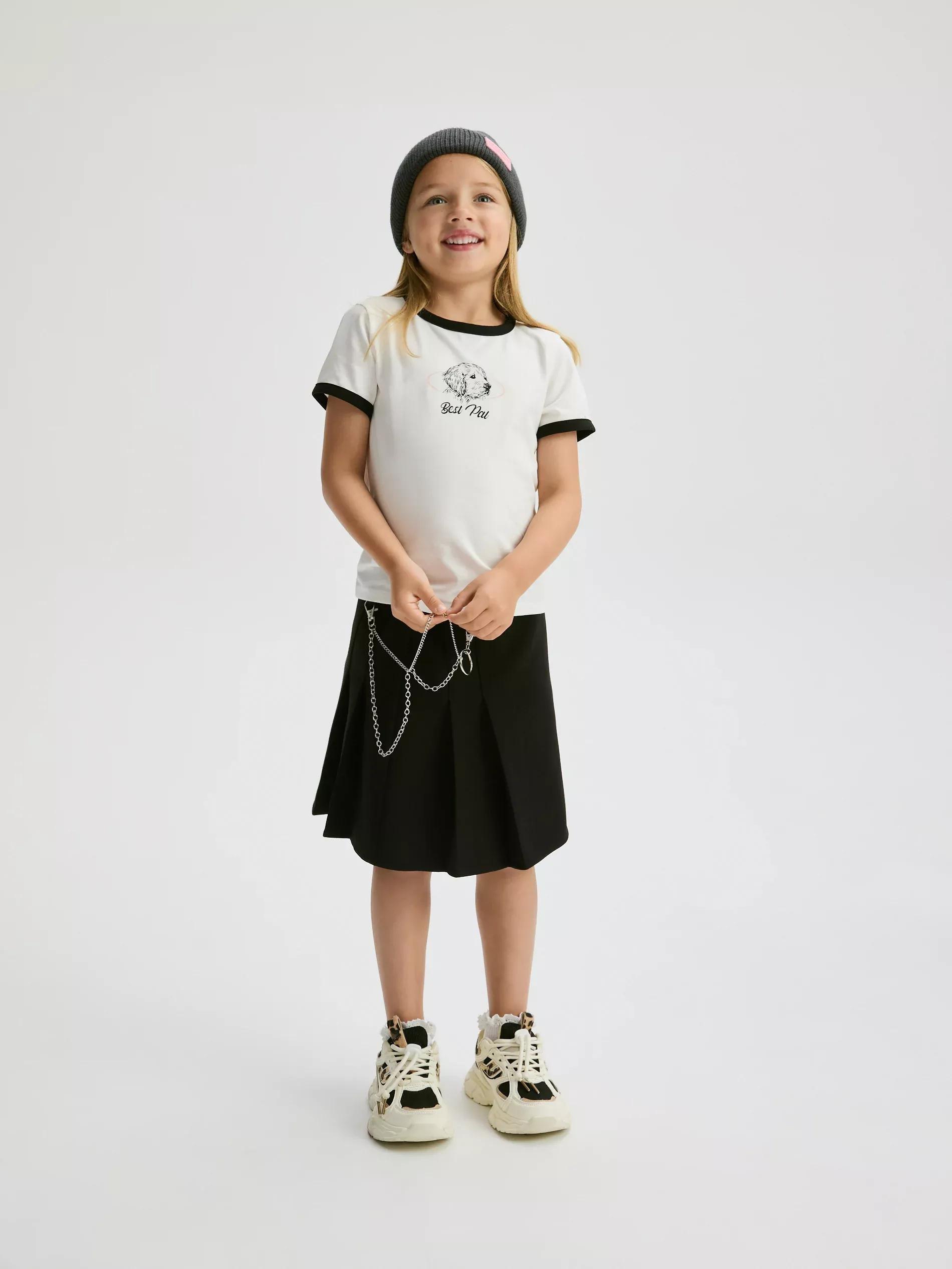 CREAM T-shirt with print, Ivory, large image number 4