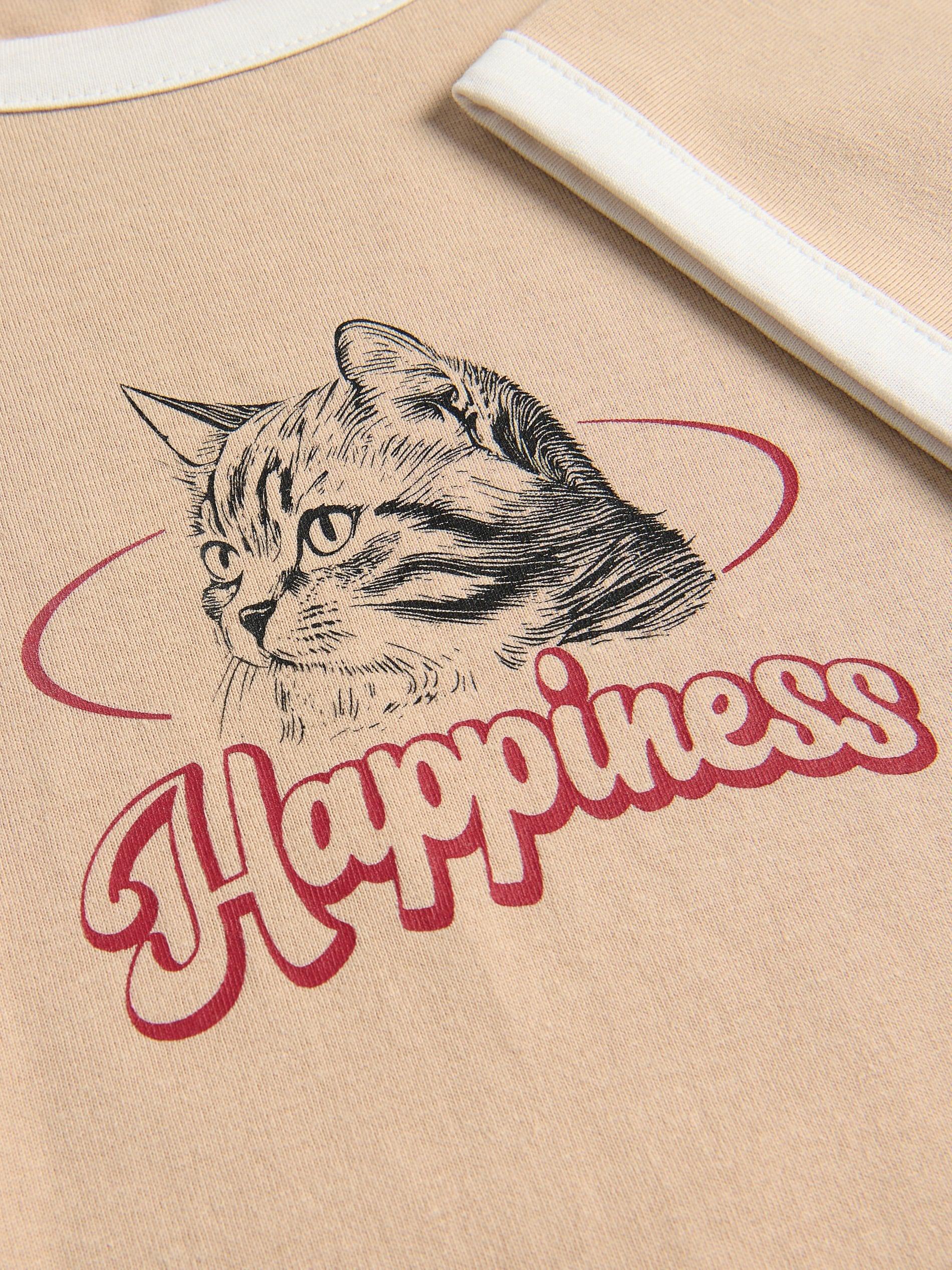 BEIGE T-shirt with print, Beige, medium