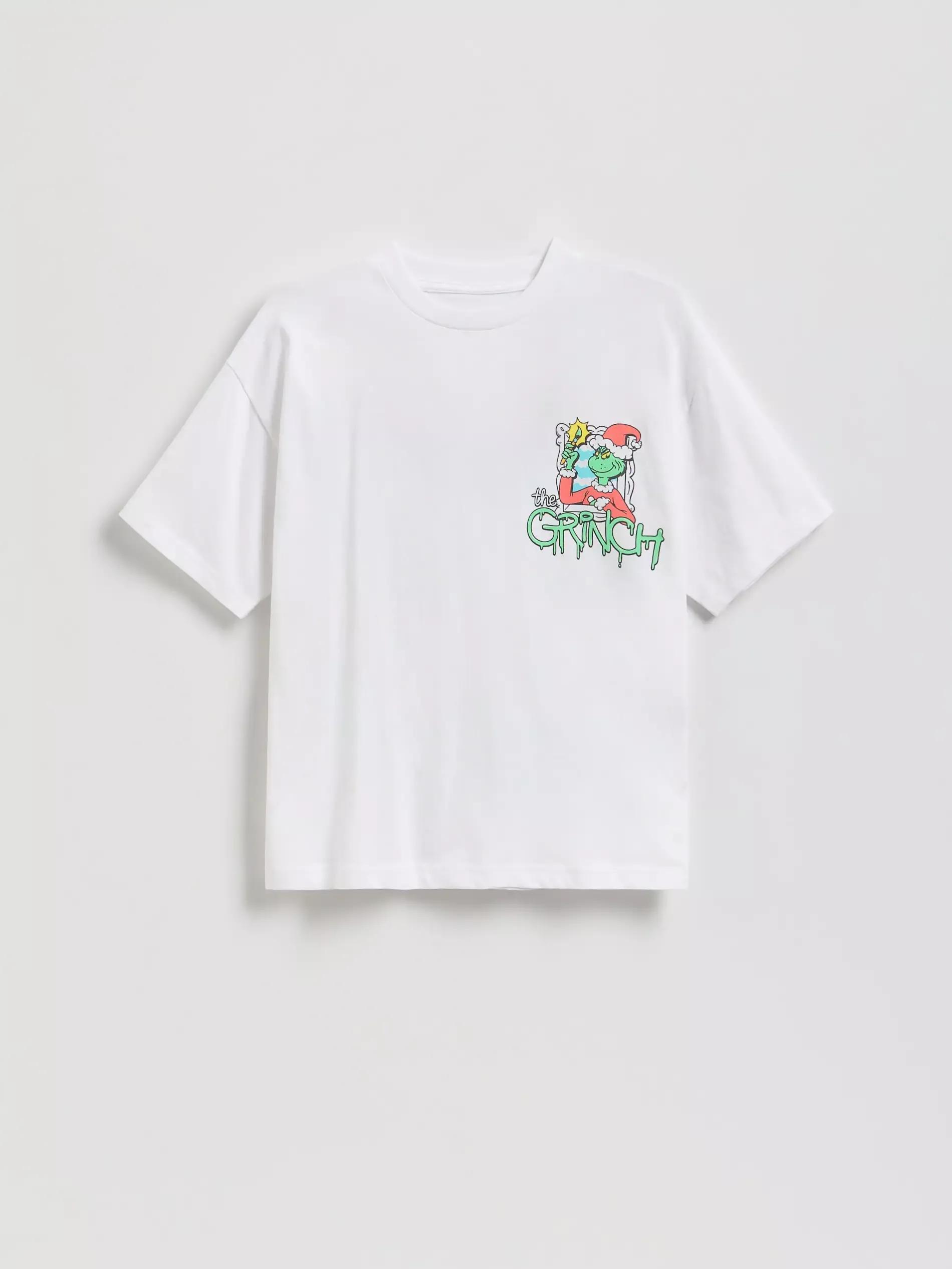 White Grinch Christmas T-Shirt, White, medium