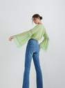 Reserved - Green Blouse With Wide Sleeves