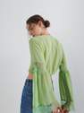 Reserved - Green Blouse With Wide Sleeves