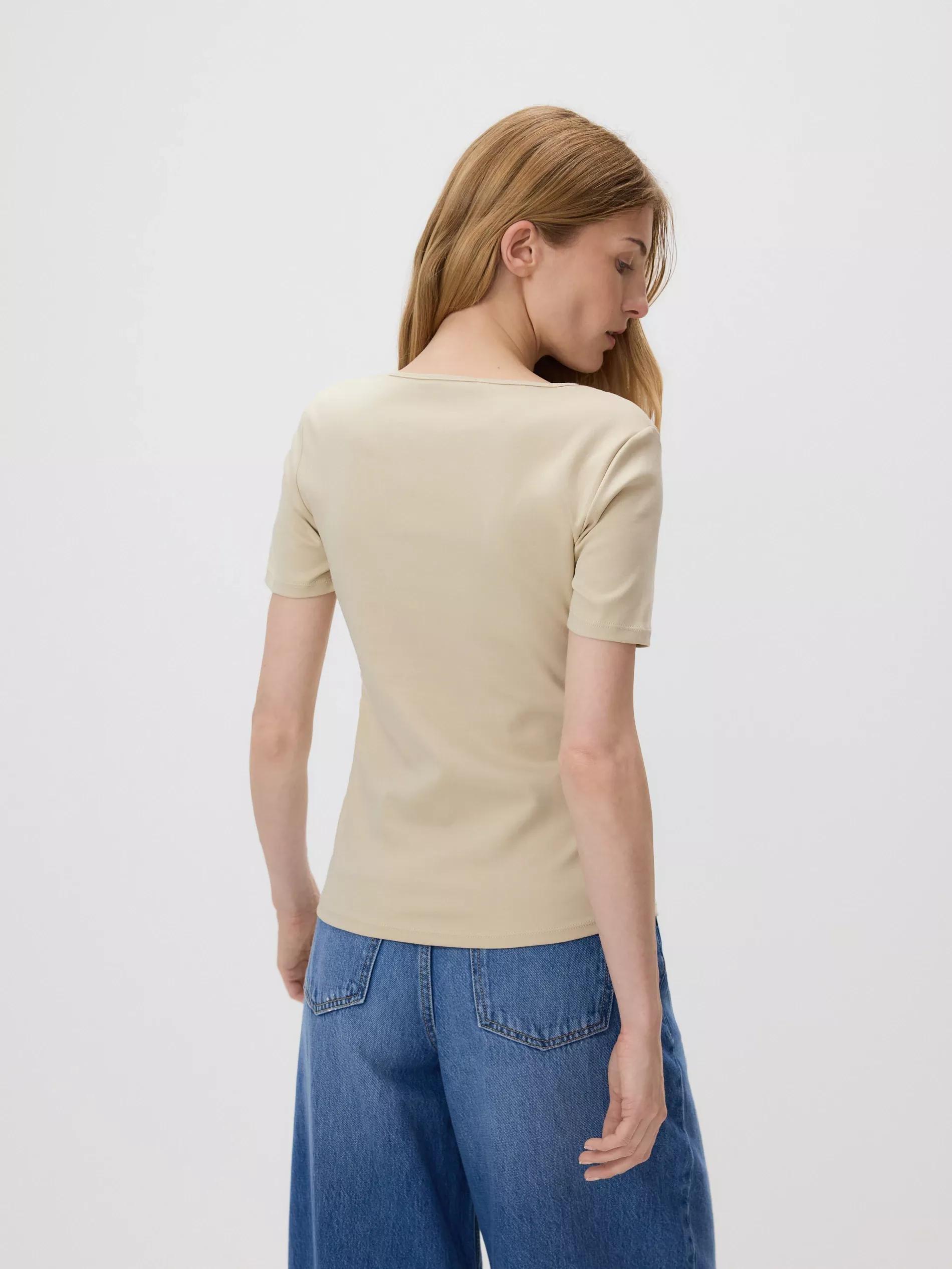 Beige T-Shirt Com Detalhe Decorativo, , large image number 3
