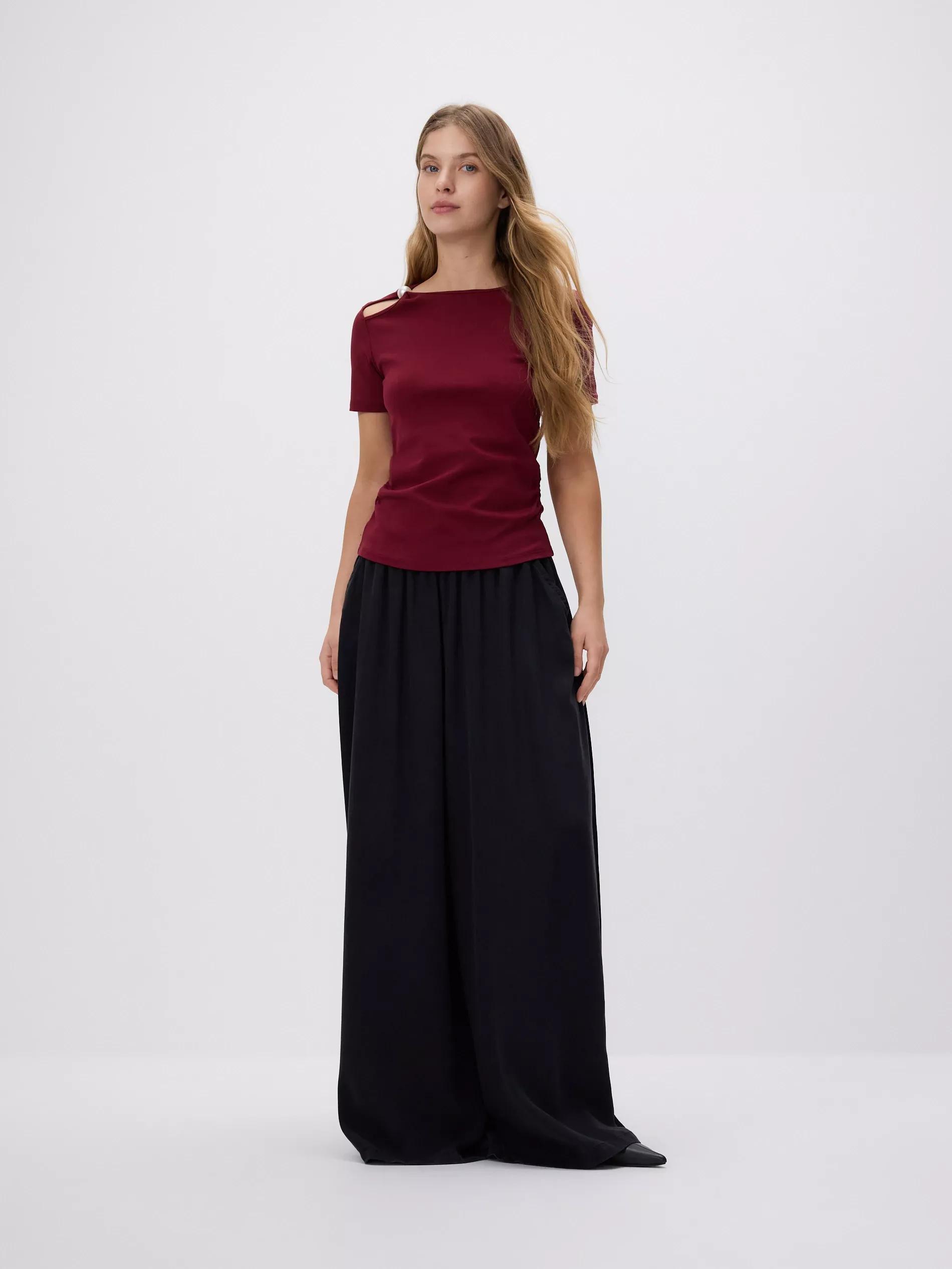 Maroon T-Shirt Com Detalhe Decorativo, , large image number 1