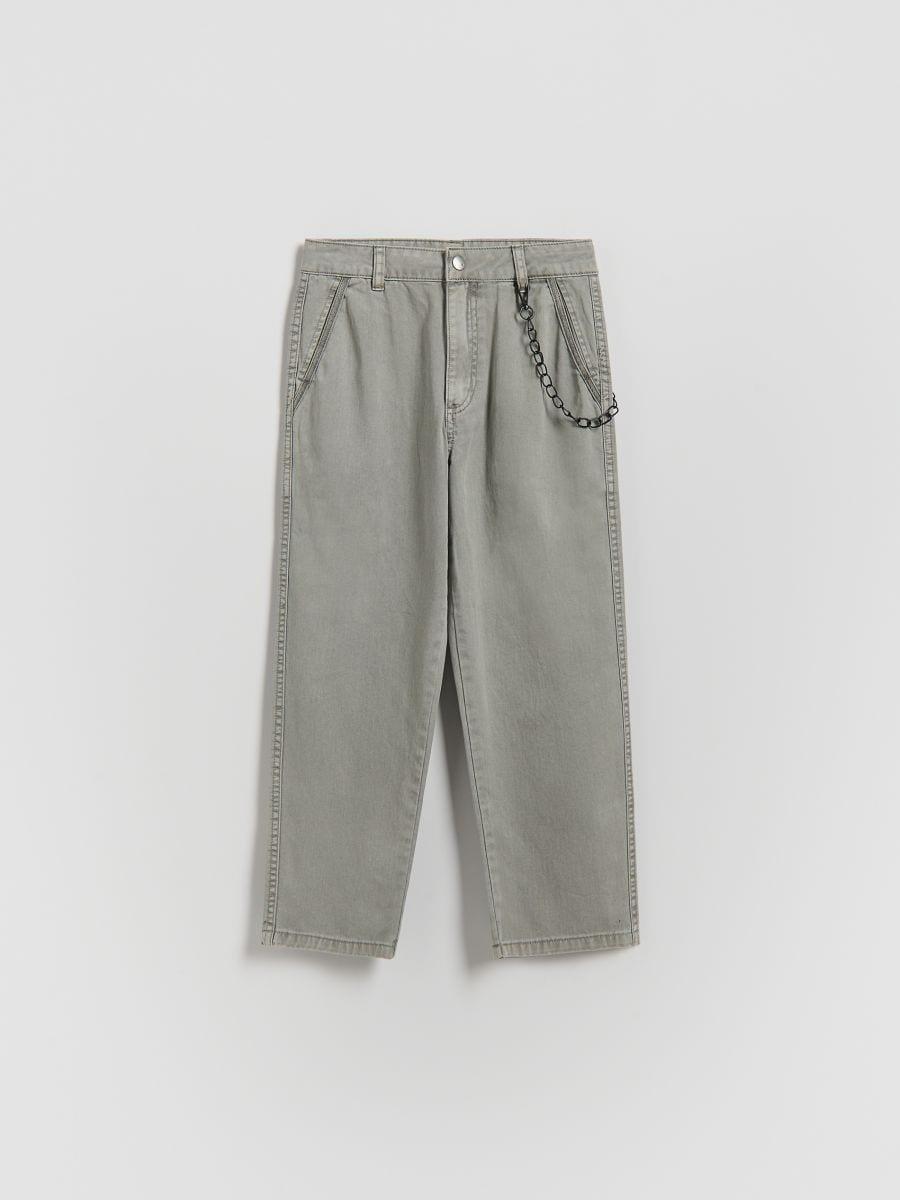 Grey Cotton Trousers, Light grey, large image number 0