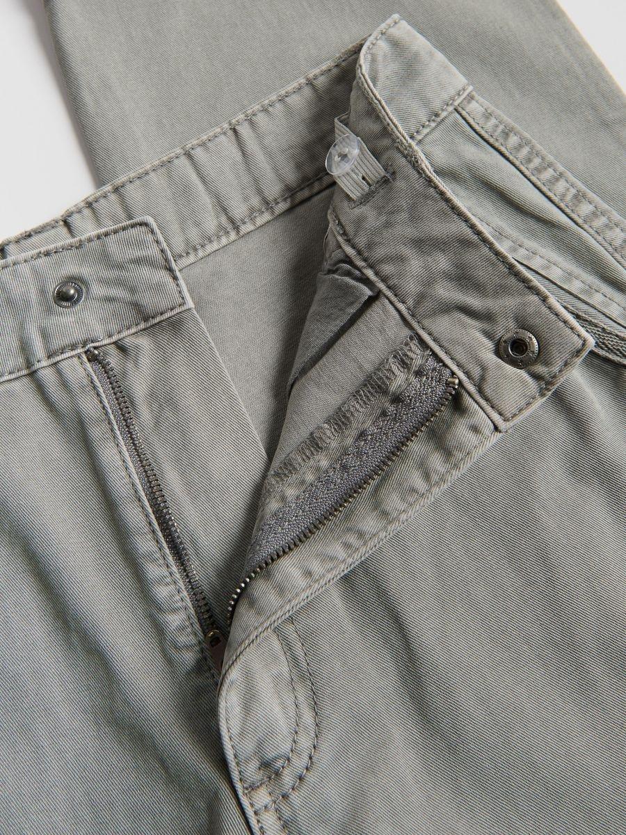 Grey Cotton Trousers, Light grey, medium