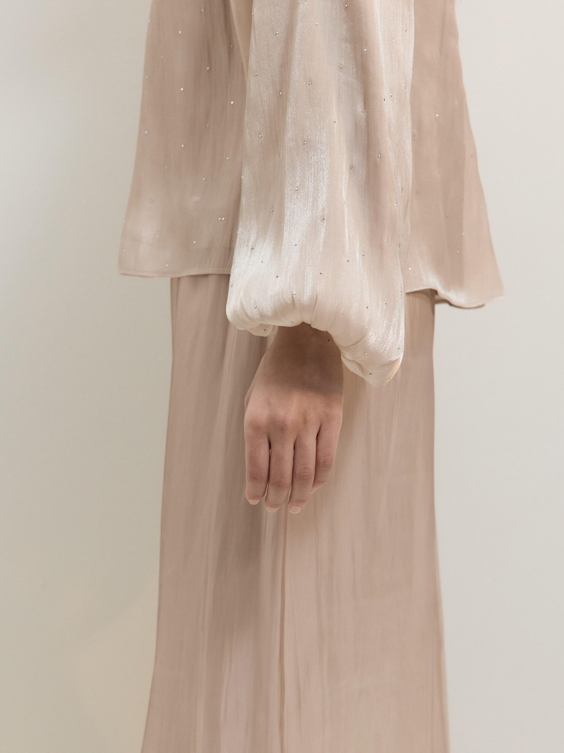 Beige Blouse With Puff Sleeves, Pink, large image number 2