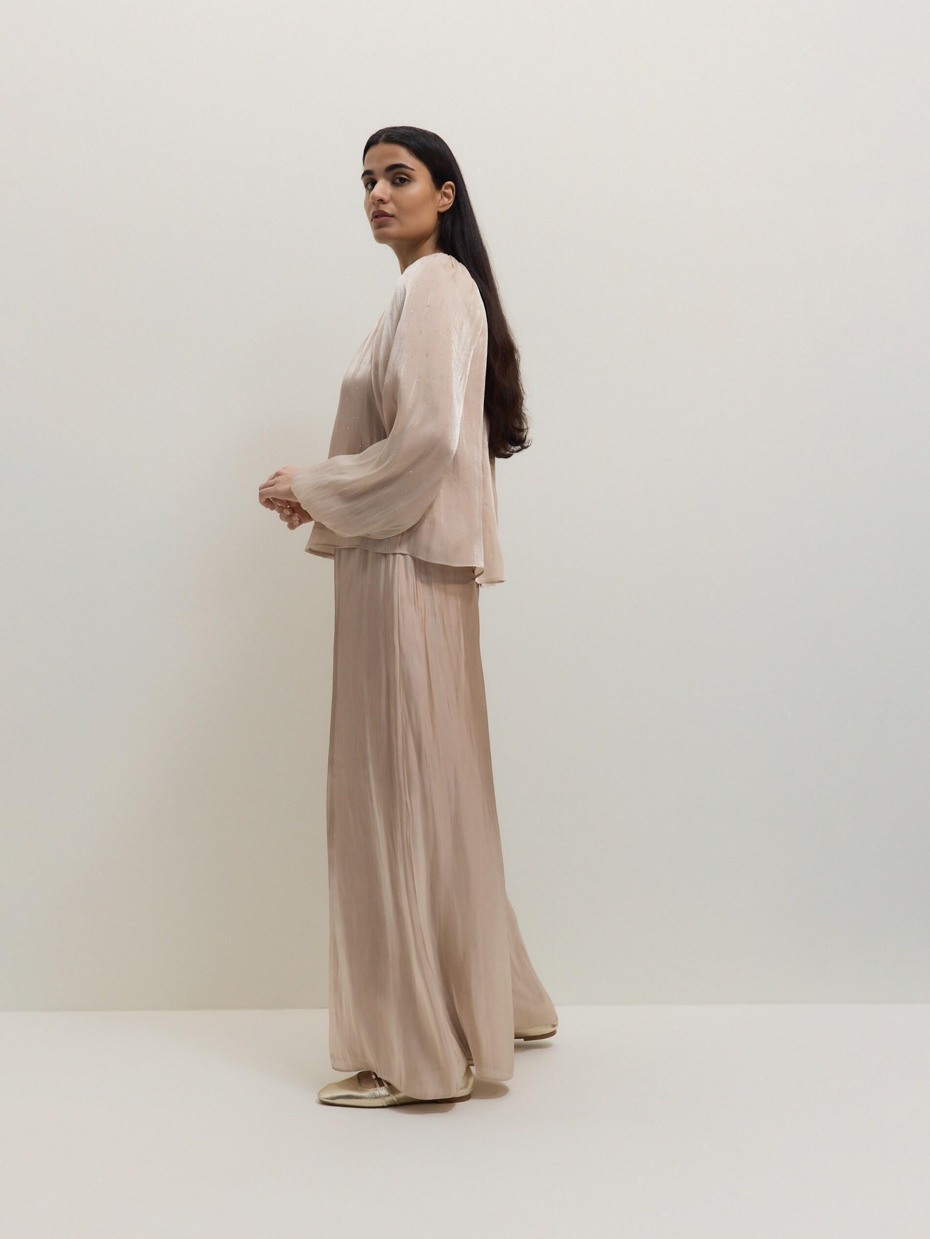 Beige Blouse With Puff Sleeves, Pink, large image number 4