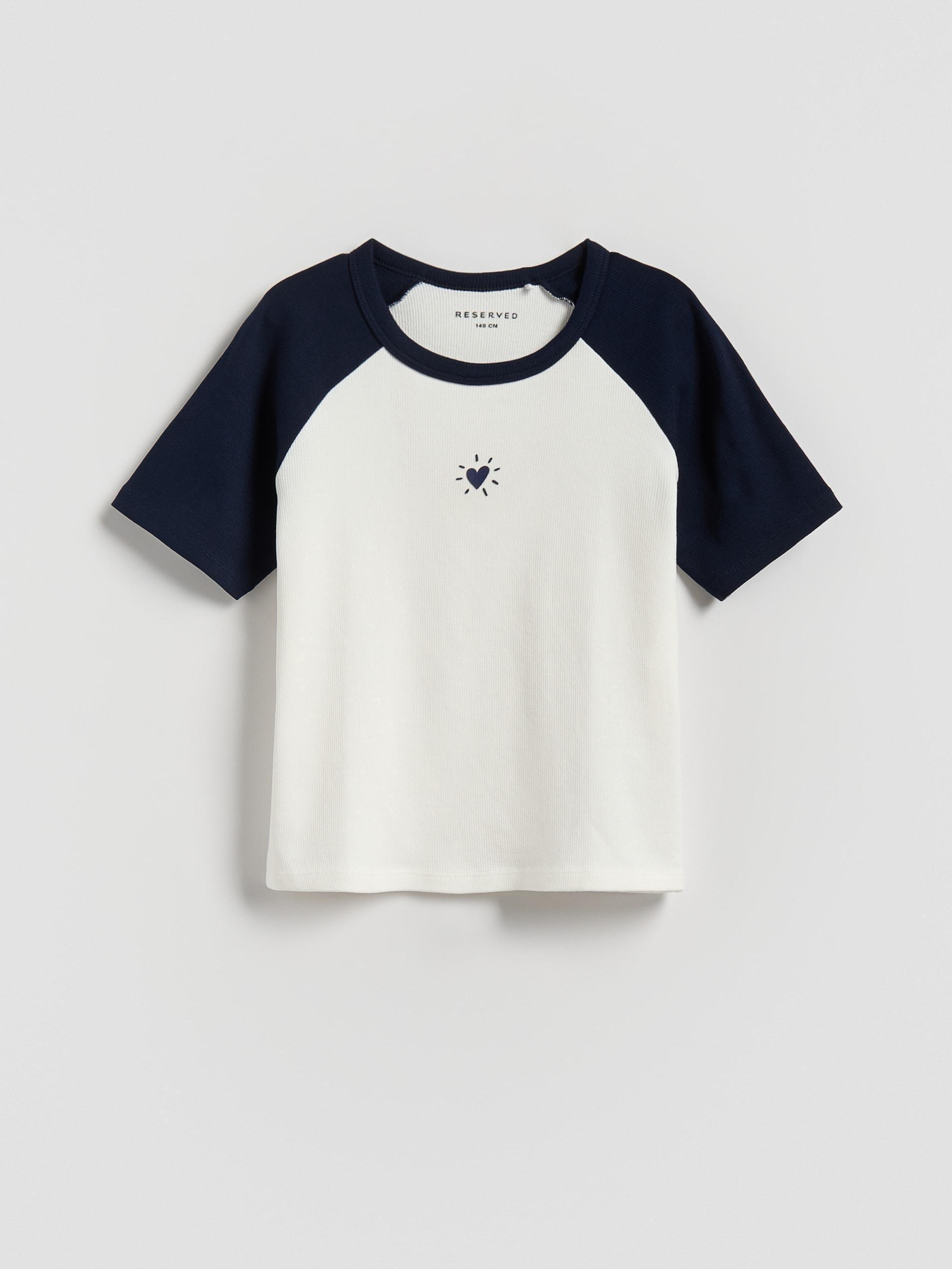 NAVY T-shirt with raised print, Navy, medium