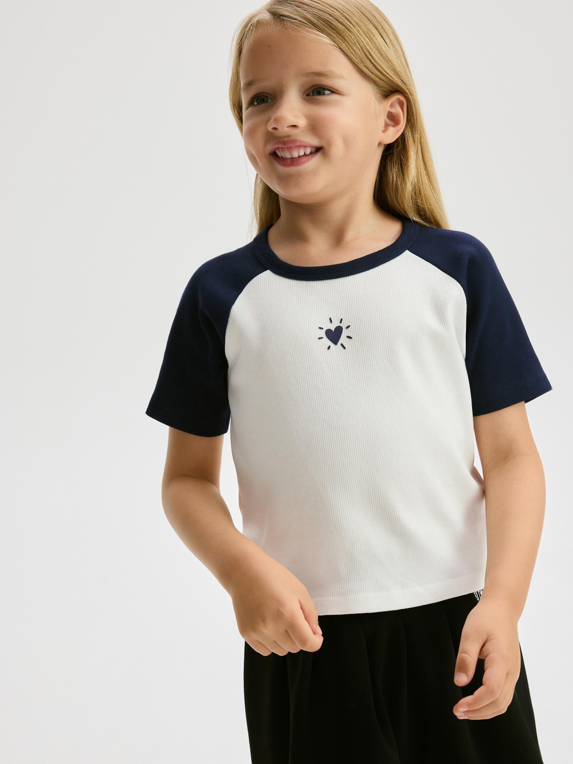 NAVY T-shirt with raised print, Navy, large image number 3
