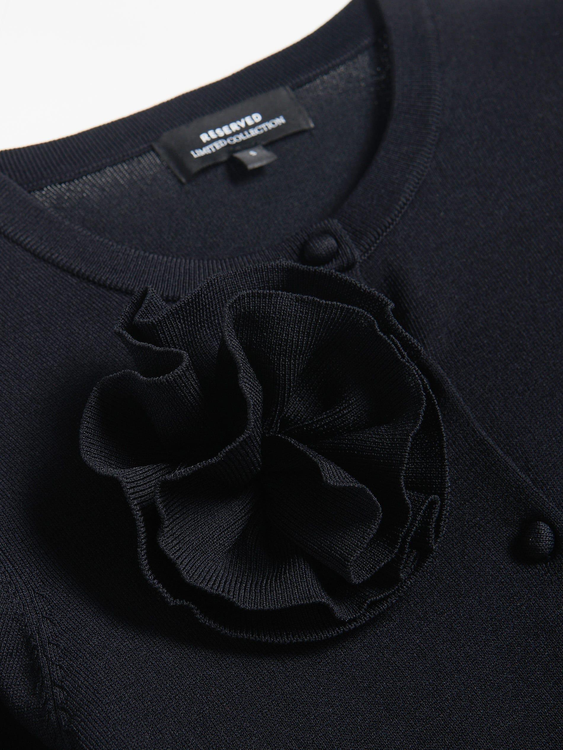 Black Cardigan Made Of Viscose Blend, , large image number 5