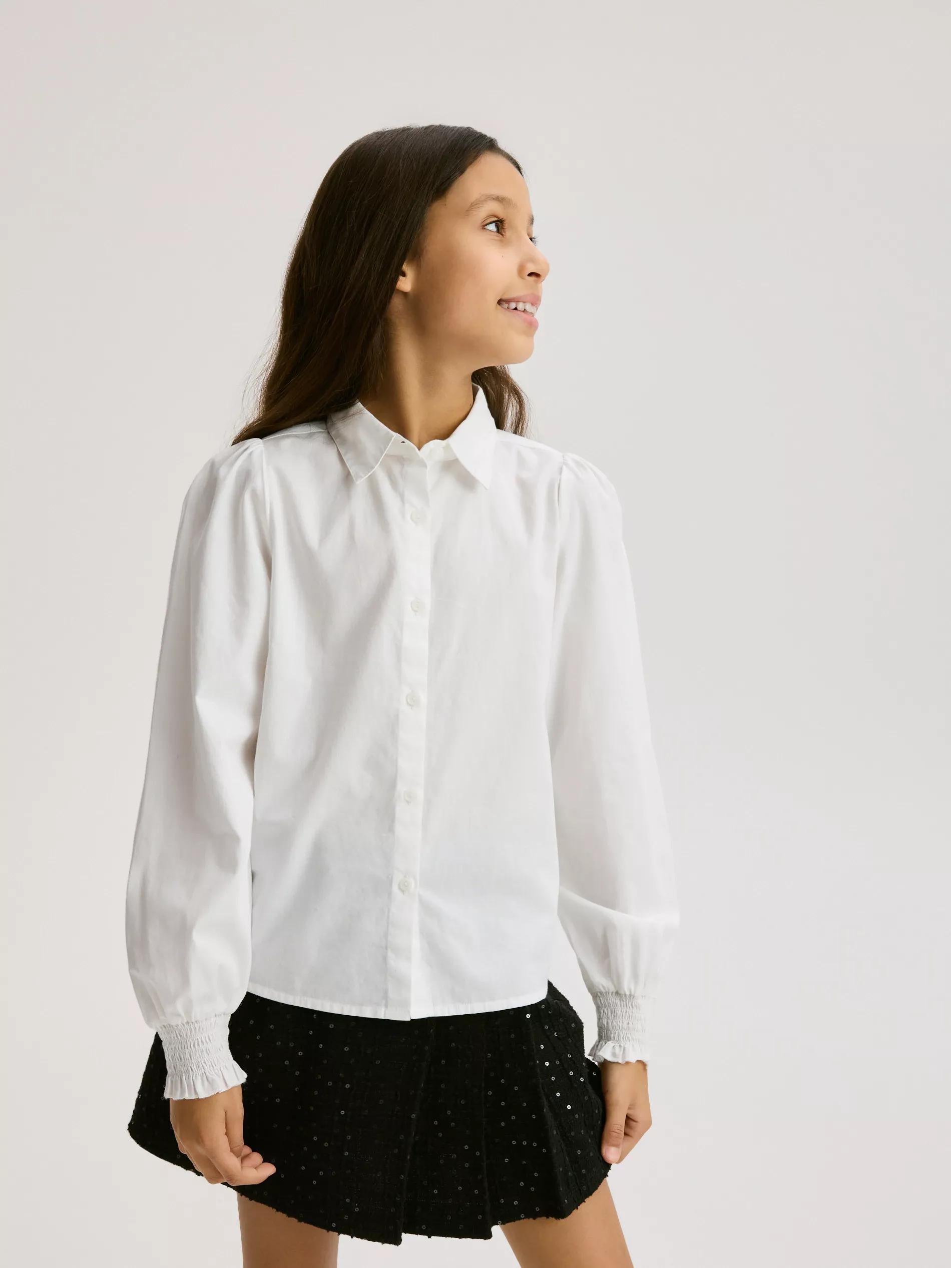 GIRLS` SHIRT WHITE, White, large image number 1