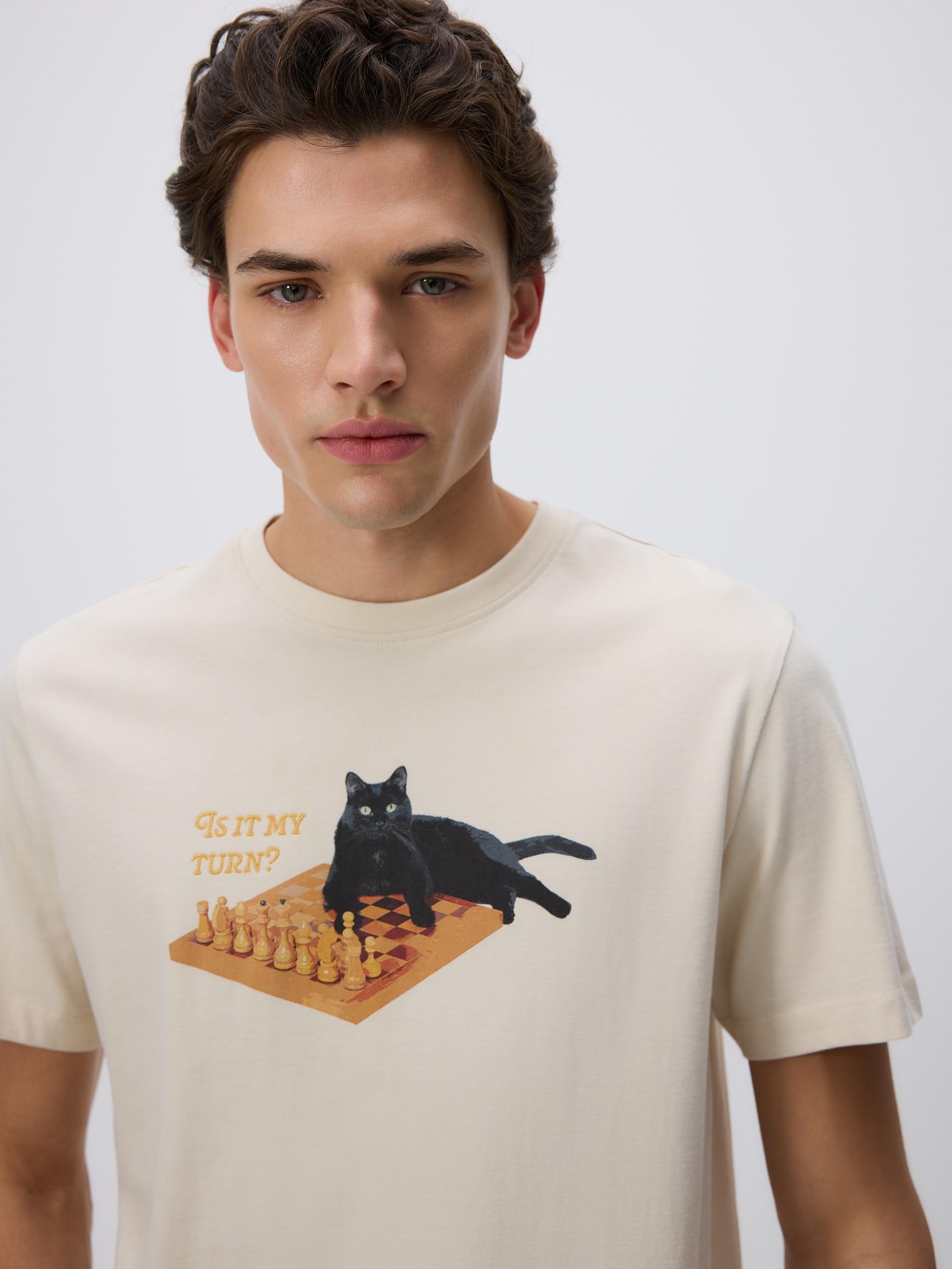Beige Regular Fit Printed T-Shirt, Beige, large image number 0