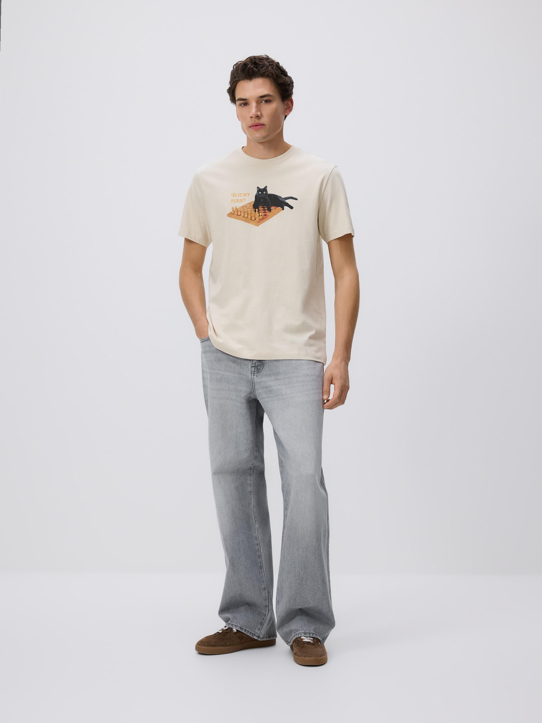Beige Regular Fit Printed T-Shirt, Beige, large image number 1