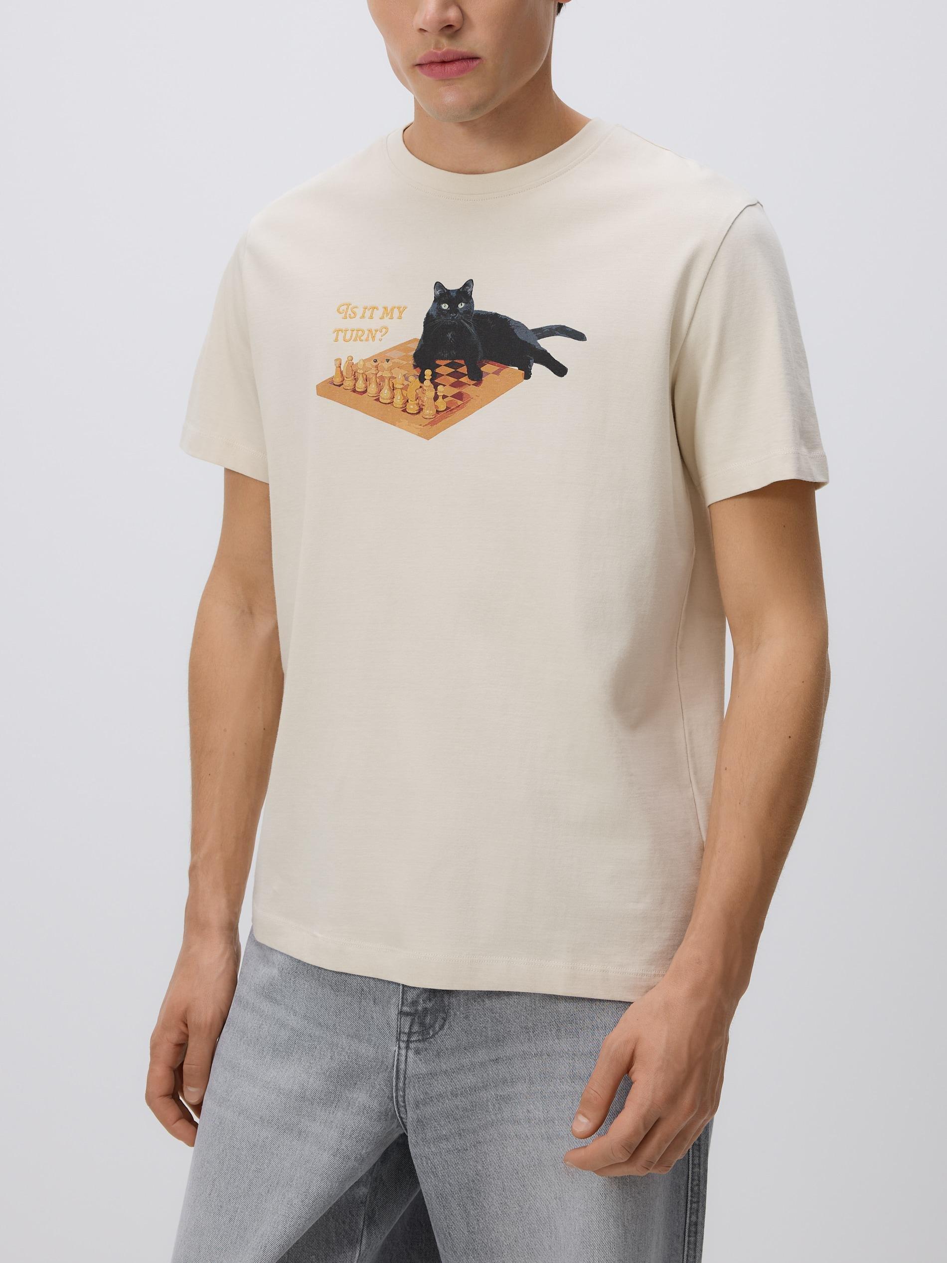 Beige Regular Fit Printed T-Shirt, Beige, large image number 2