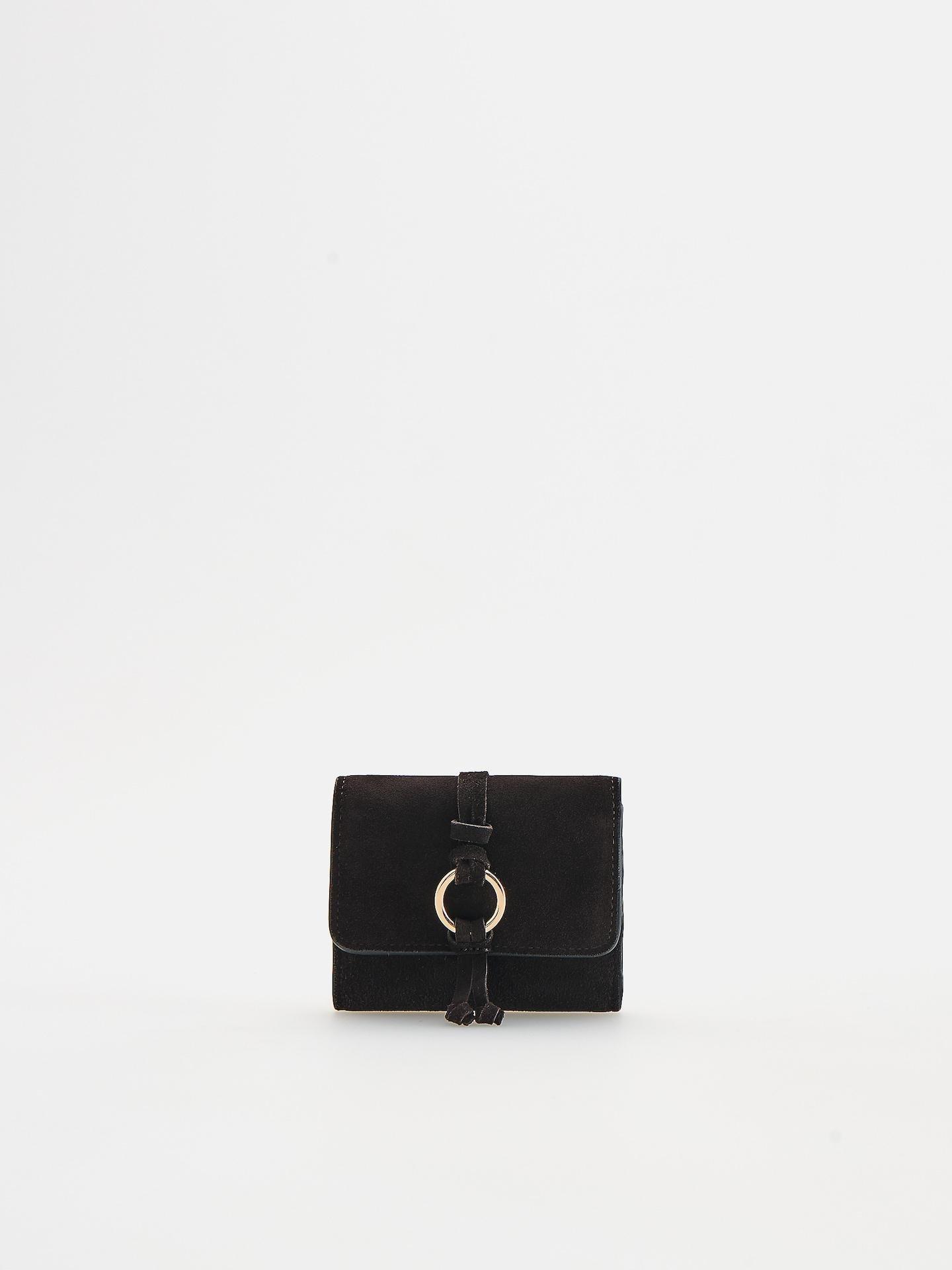 Brown Leather Blend Wallet, Brown, medium