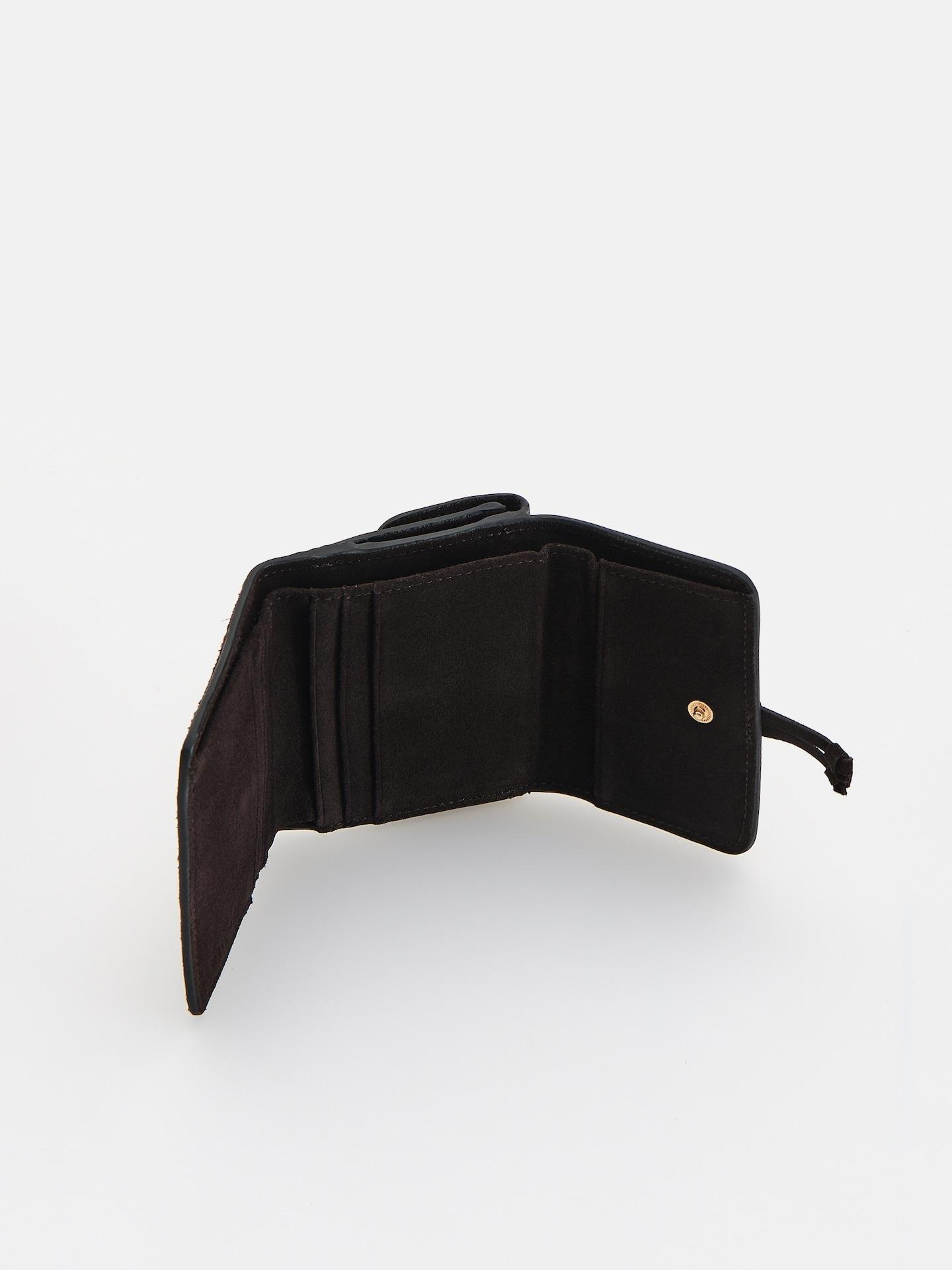 Brown Leather Blend Wallet, Brown, medium