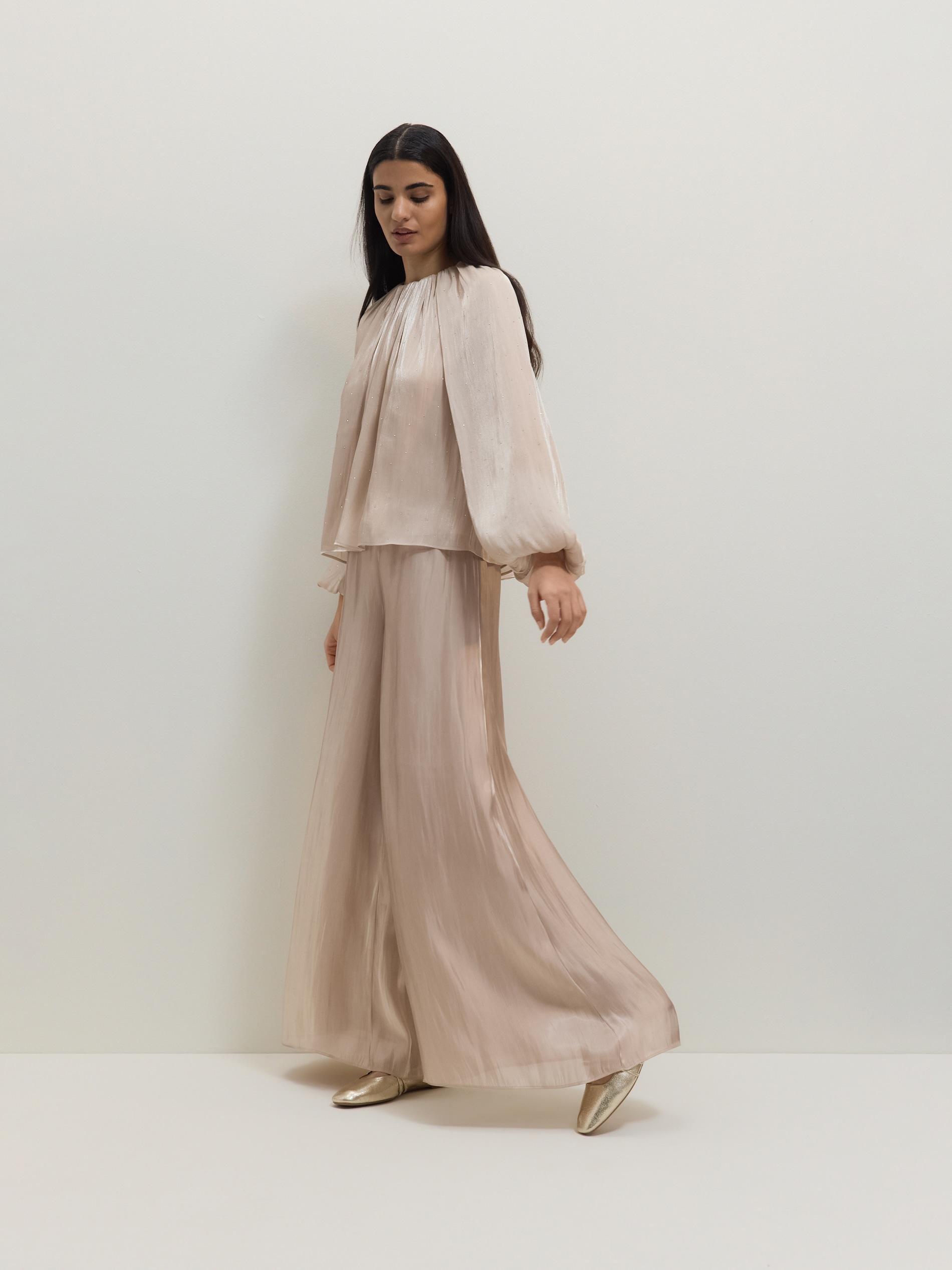 Beige Palazzo Pants, , large image number 2