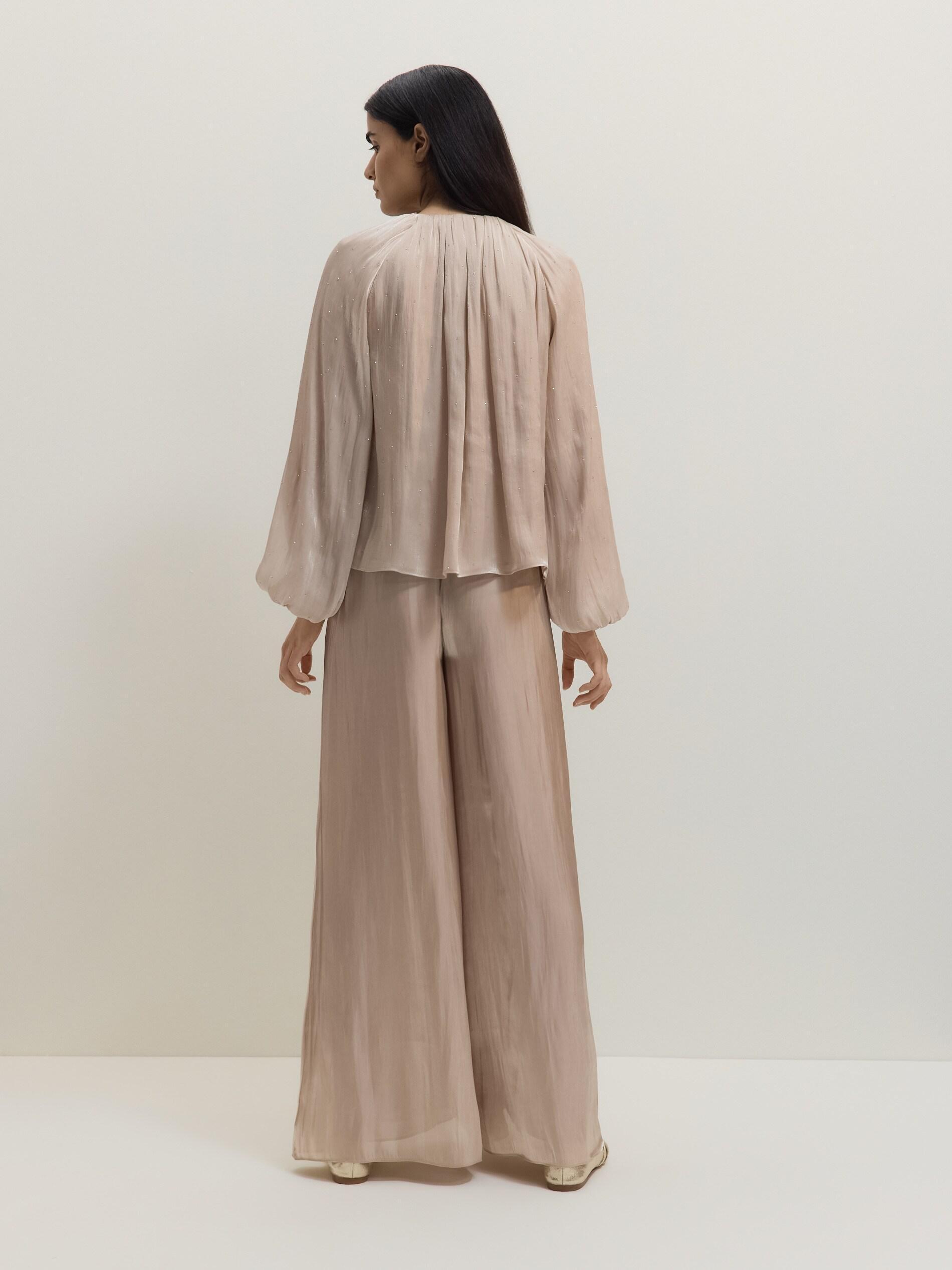 Beige Palazzo Pants, Pink, large image number 3