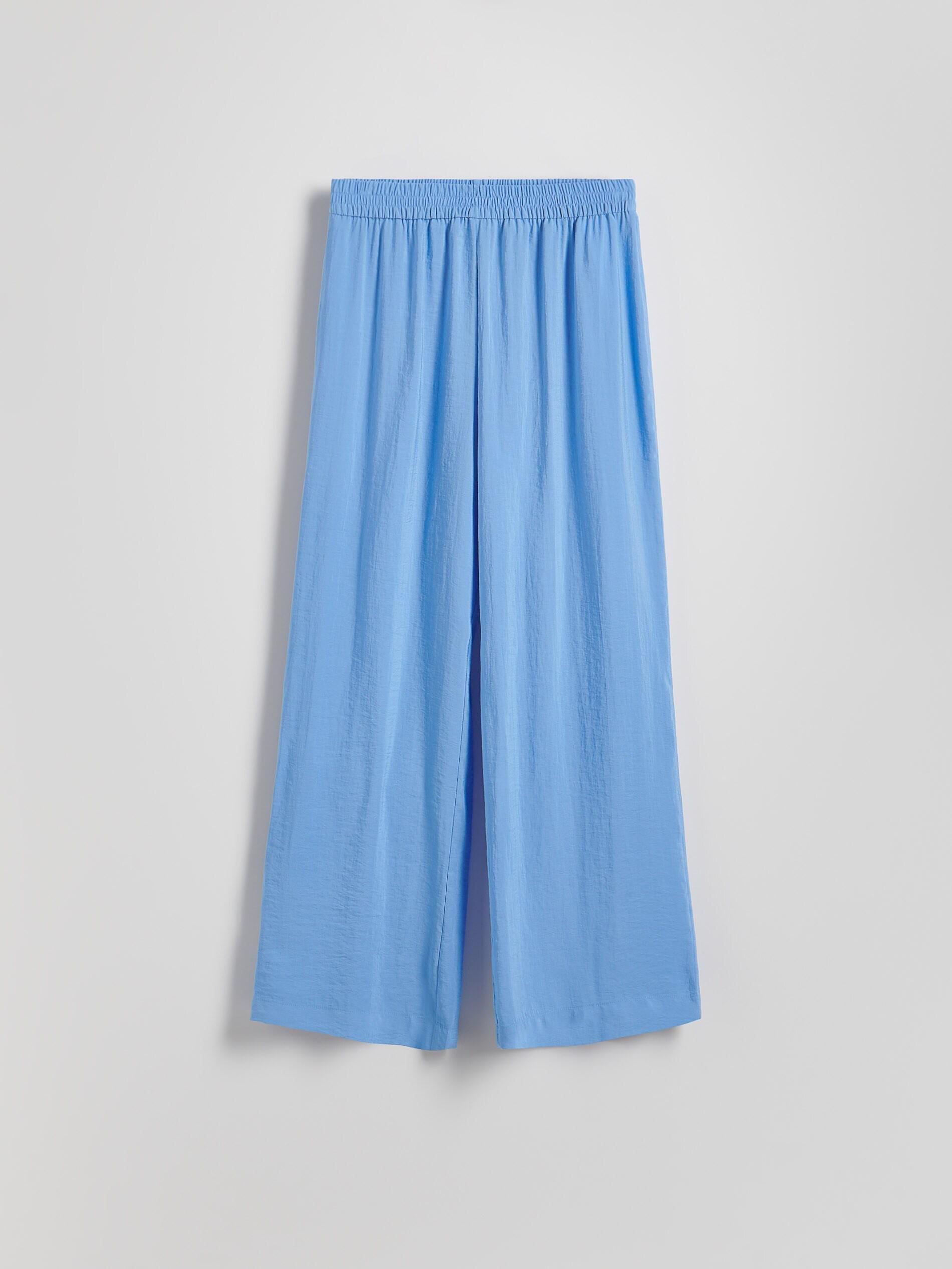 Blue Loose Modal Blend Trousers, Blue, medium