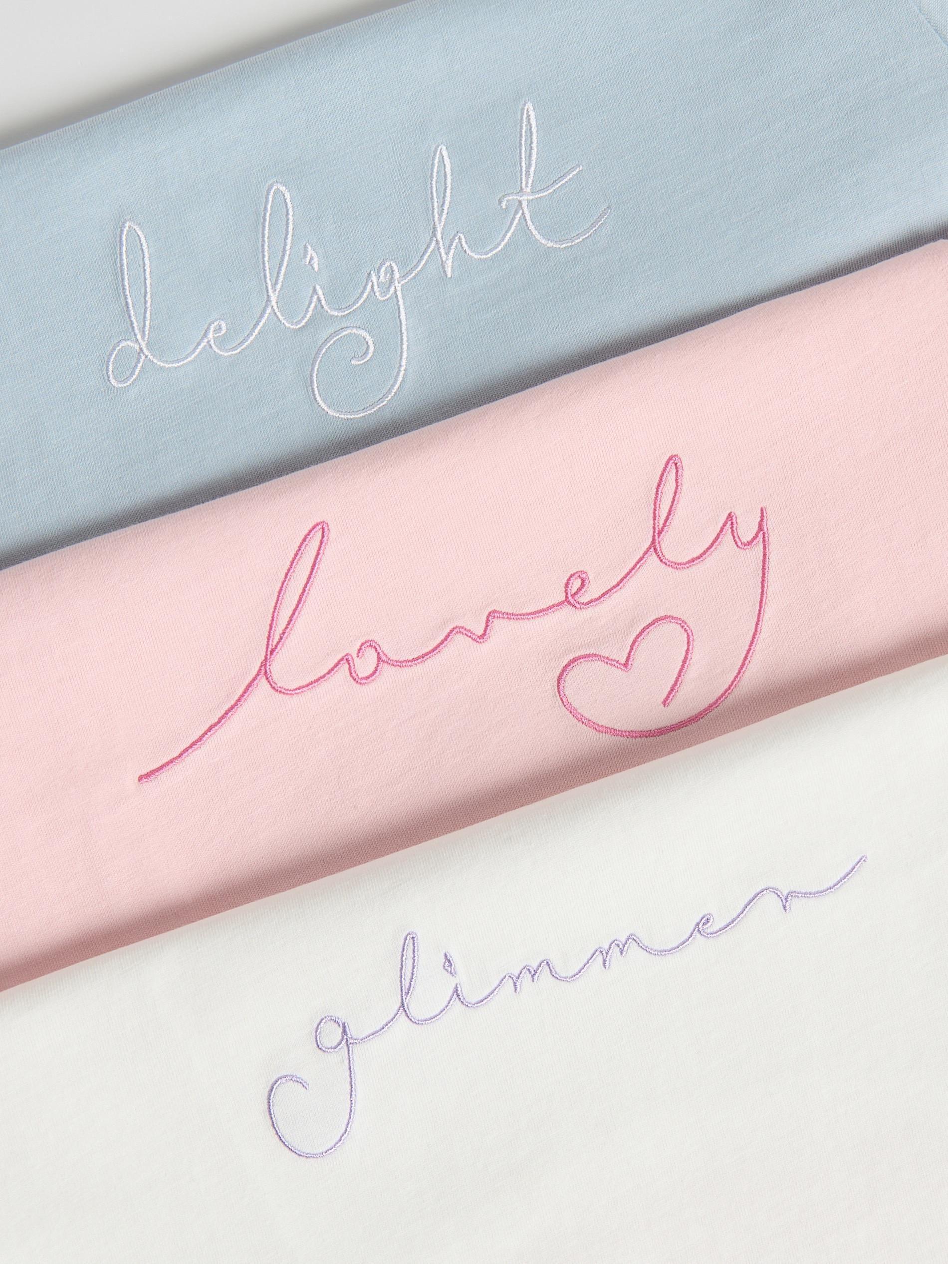 PINK T-shirt with embroidered slogan, , large image number 1