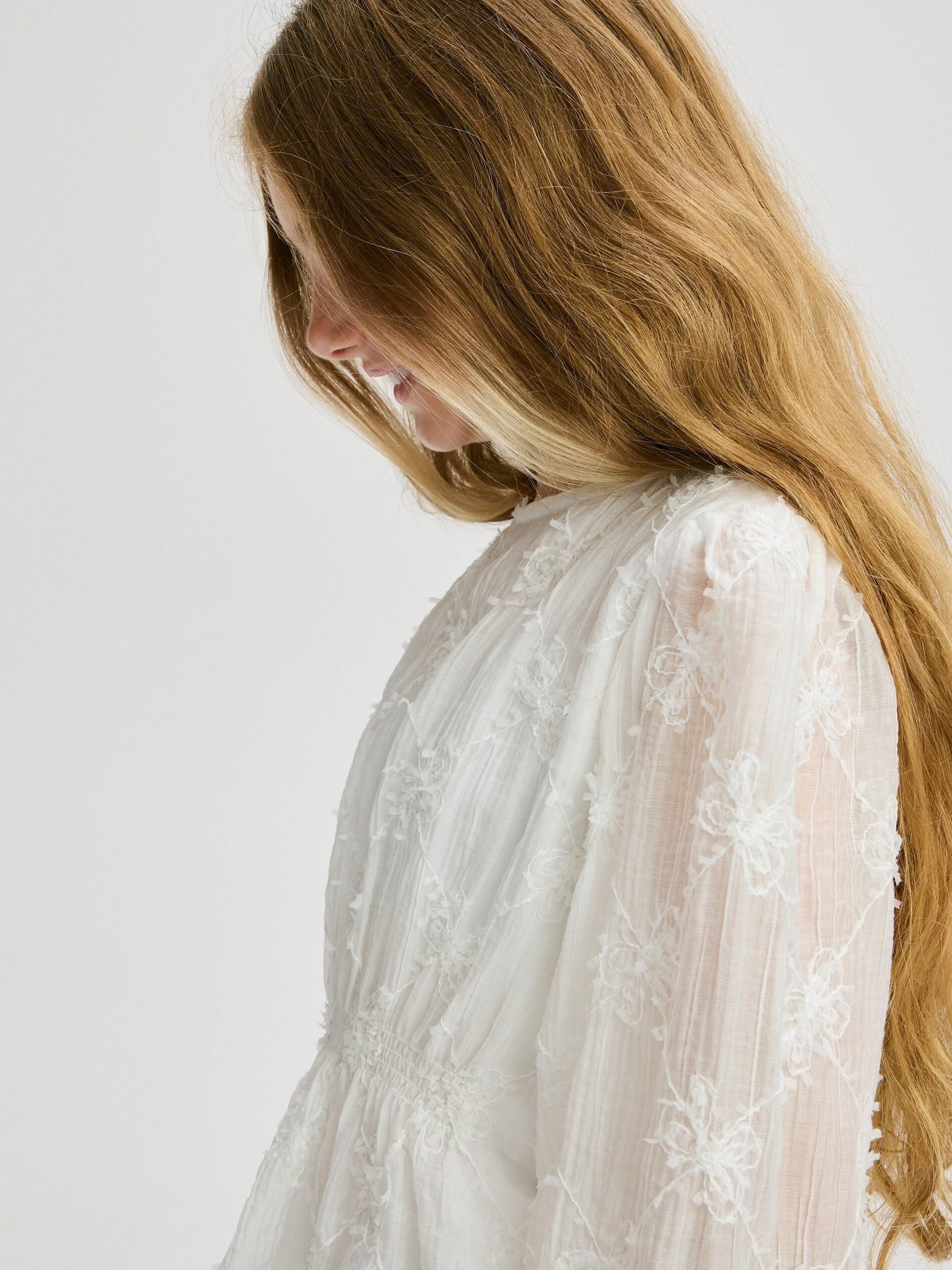 Cream Blouse With Embroidery Detailing, Ivory, large image number 1