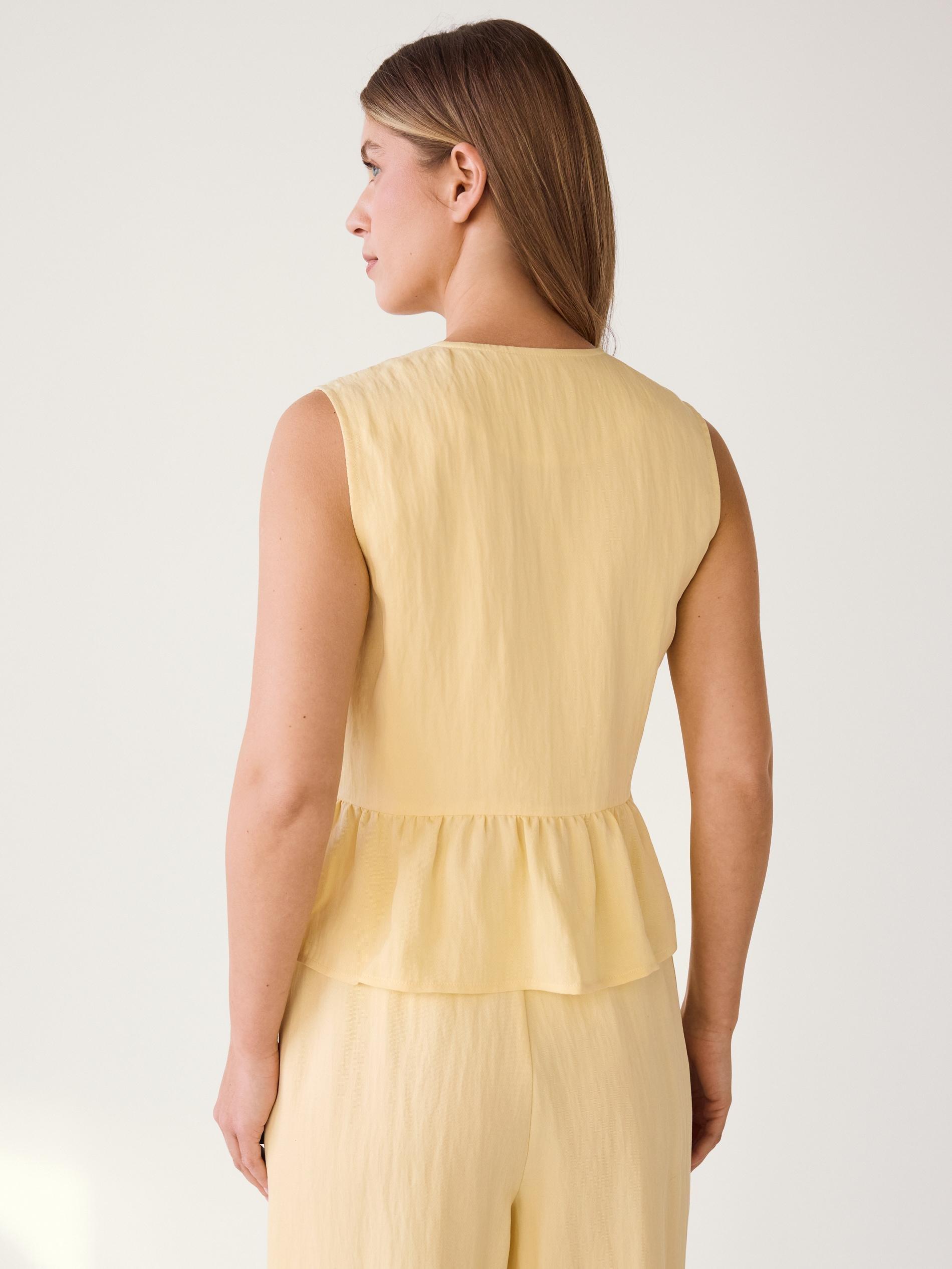 Yellow Lyocell Rich Vest, Yellow, large image number 2