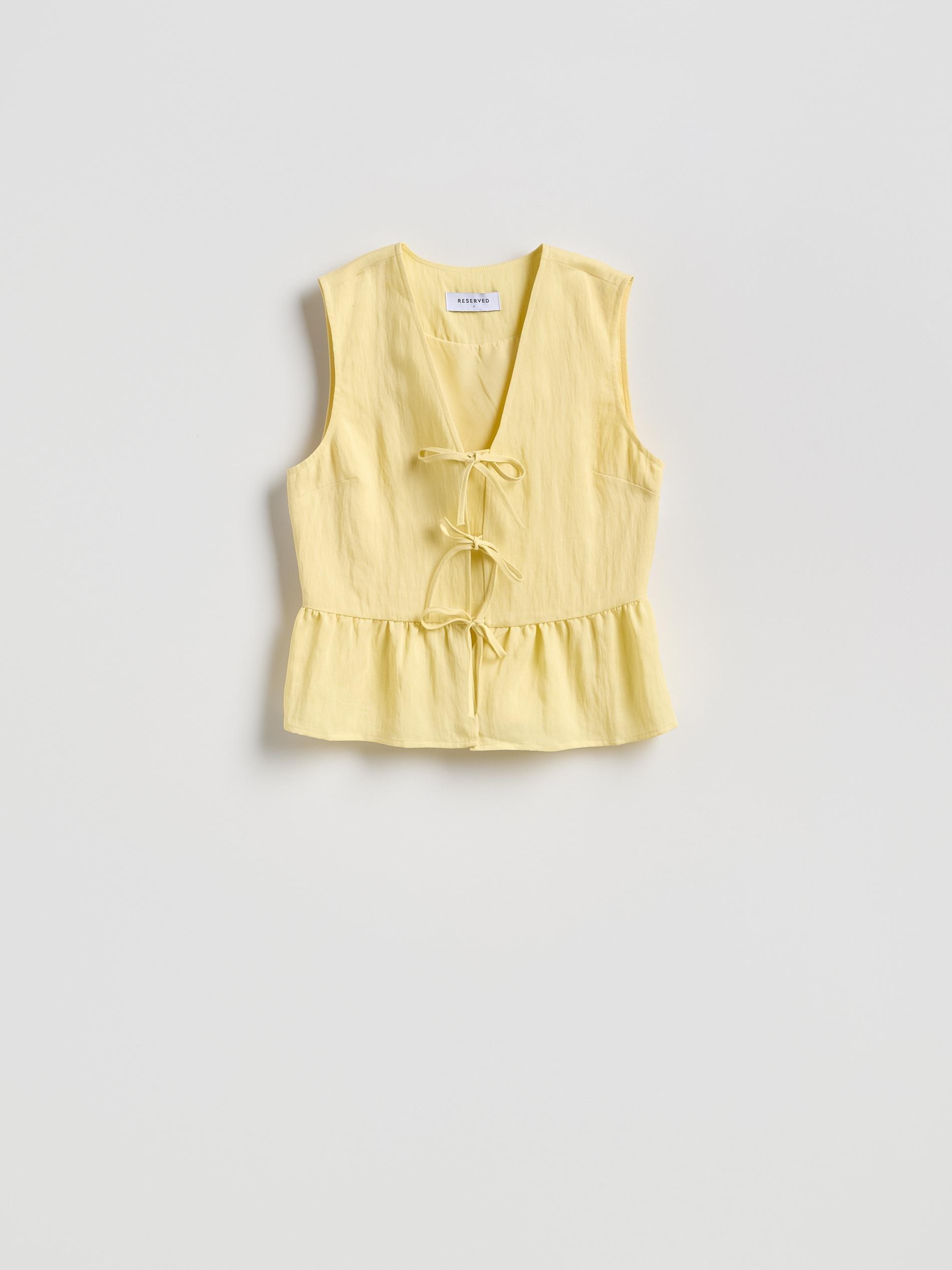 Yellow Lyocell Rich Vest, Yellow, large image number 3